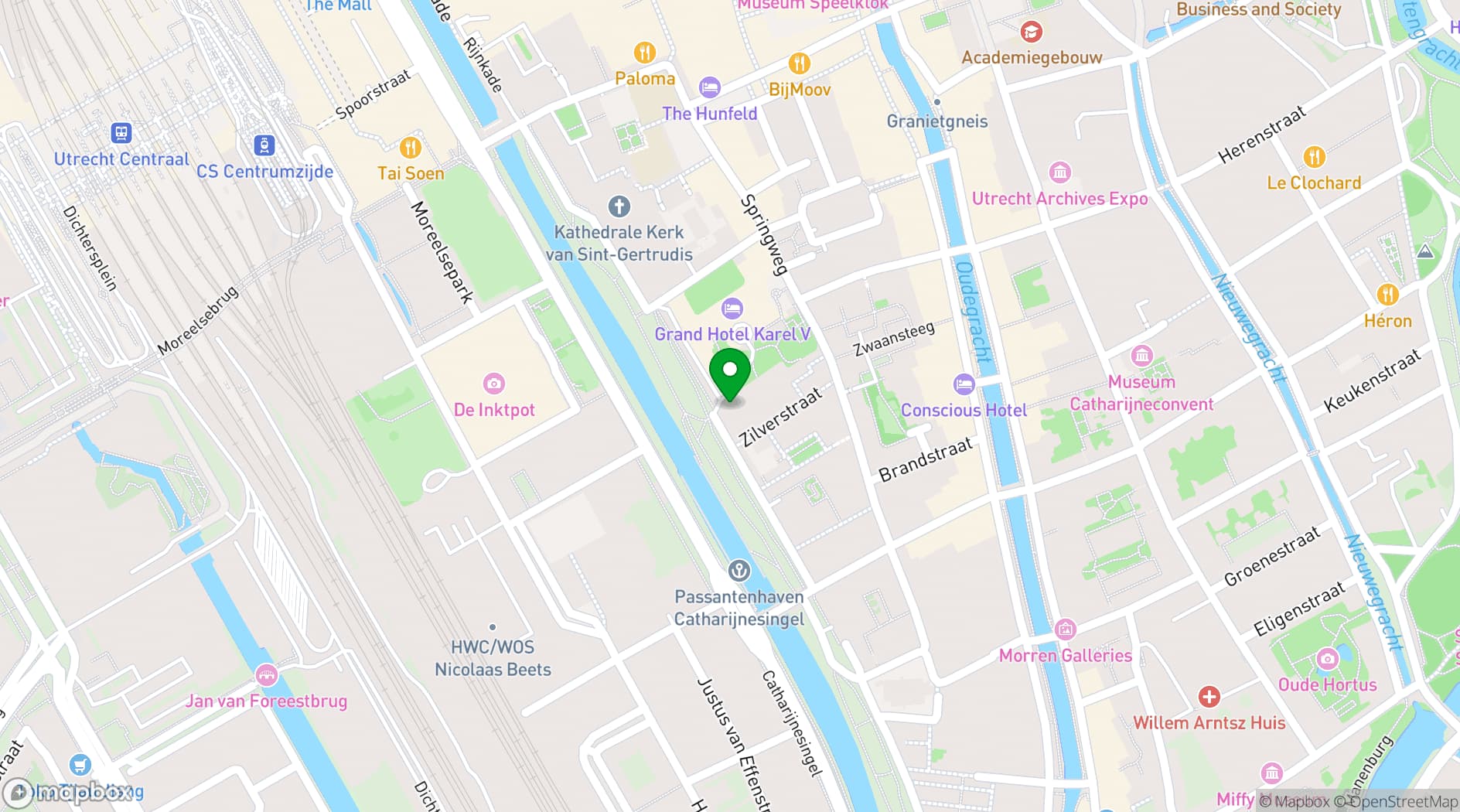 Map showing Grand Hotel Karel V