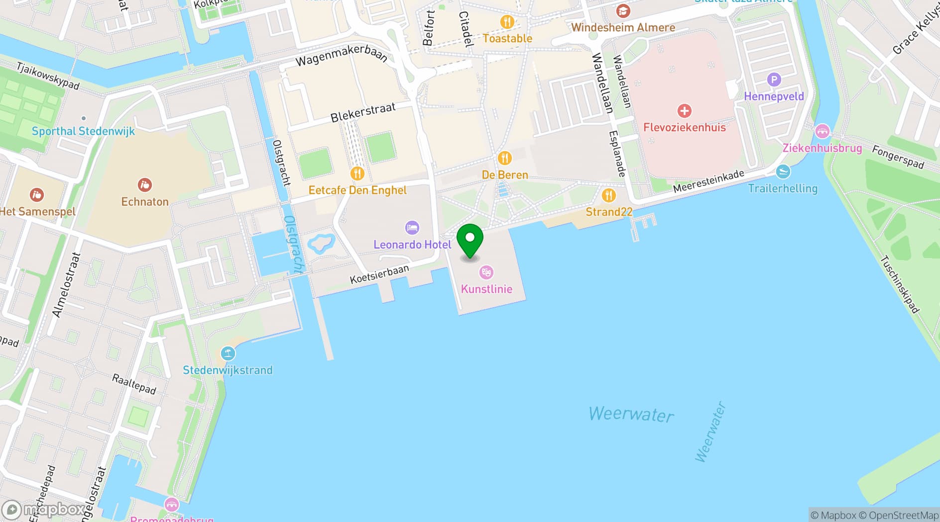 Map showing Kunstlinie
