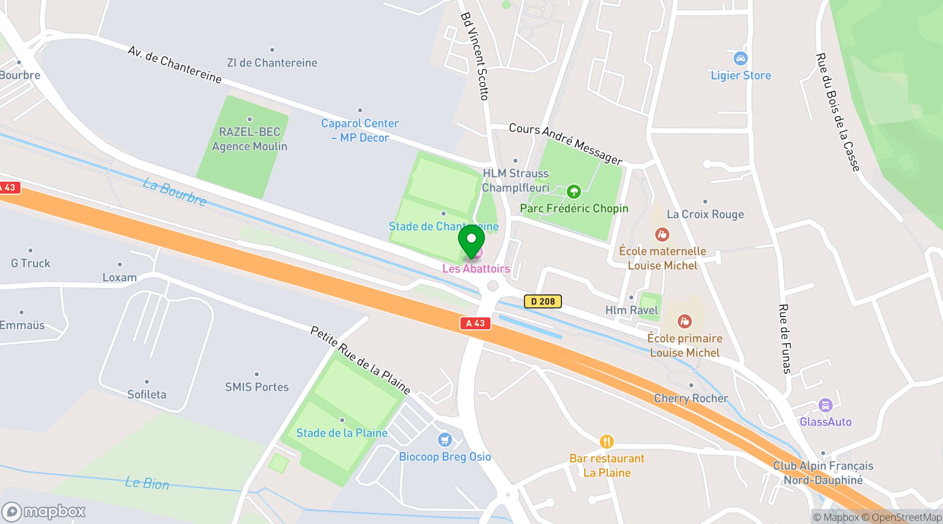Map showing Les Abattoirs SMAC