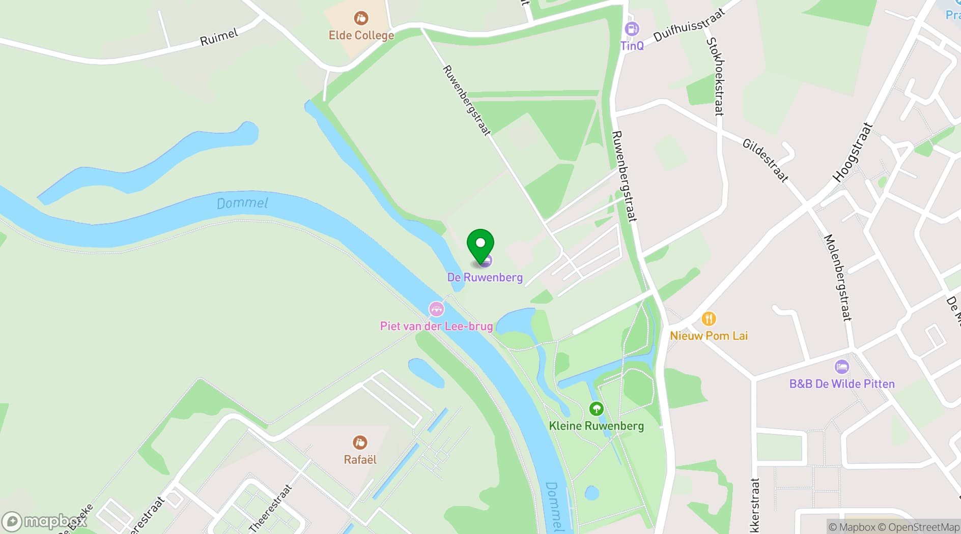 Map showing De Ruwenberg