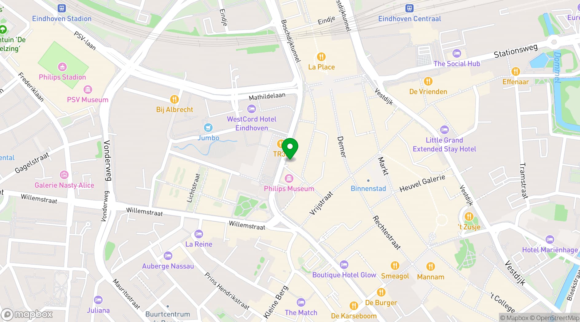 Map showing Philips Museum