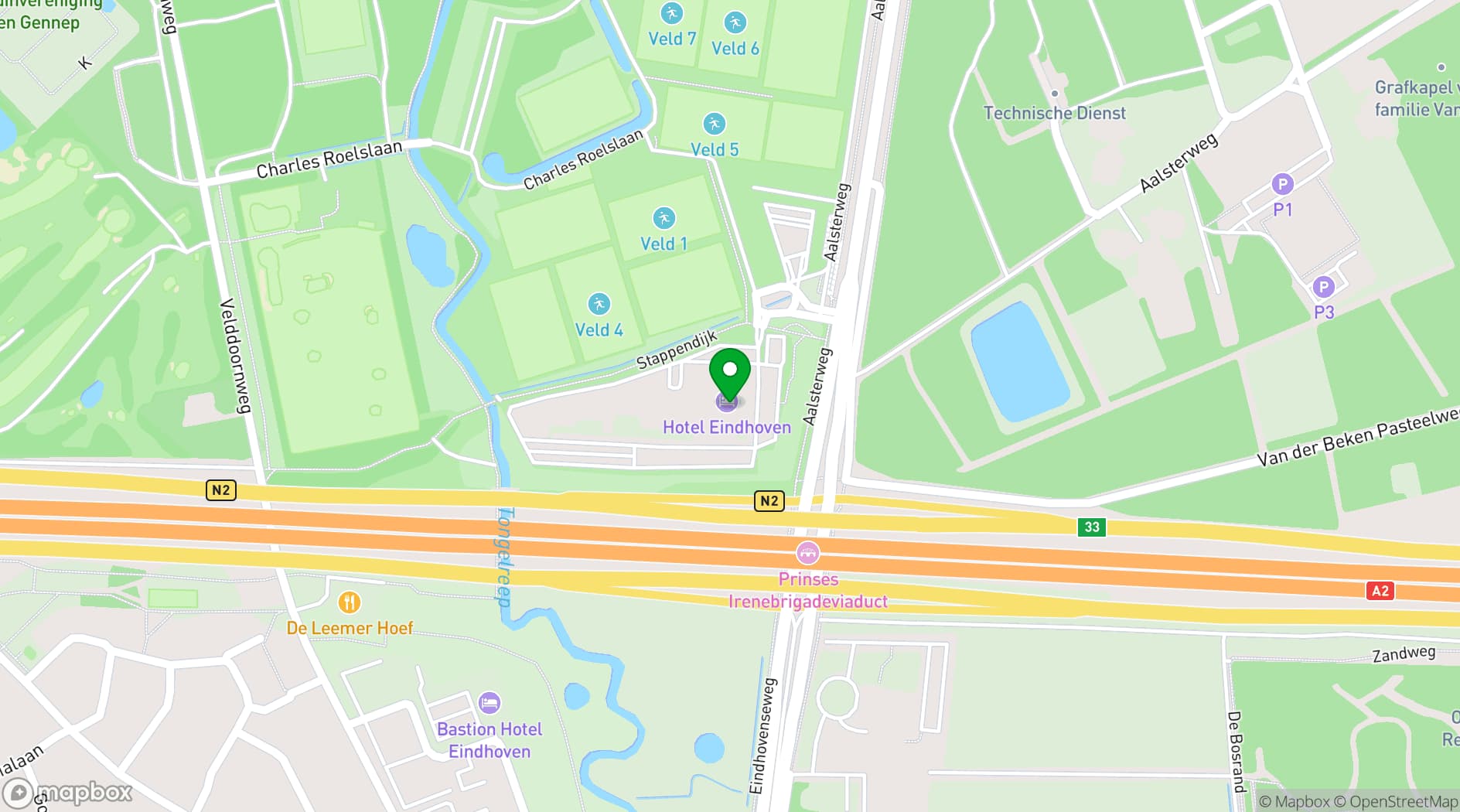 Map showing Van der Valk Hotel Eindhoven