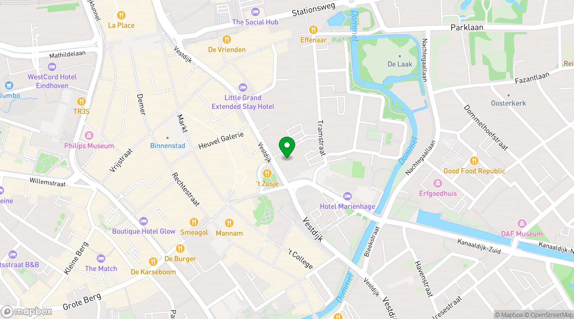 Map showing Pullman Eindhoven Cocagne