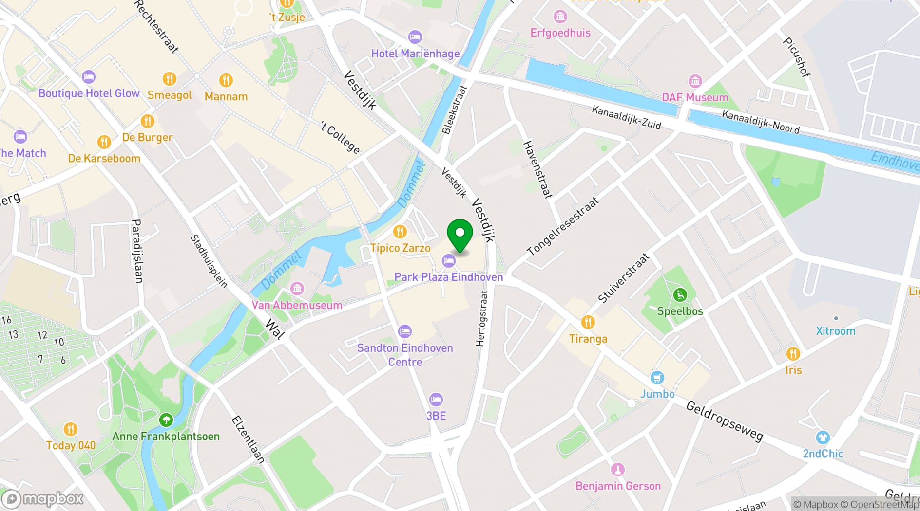 Map showing Park Plaza Eindhoven