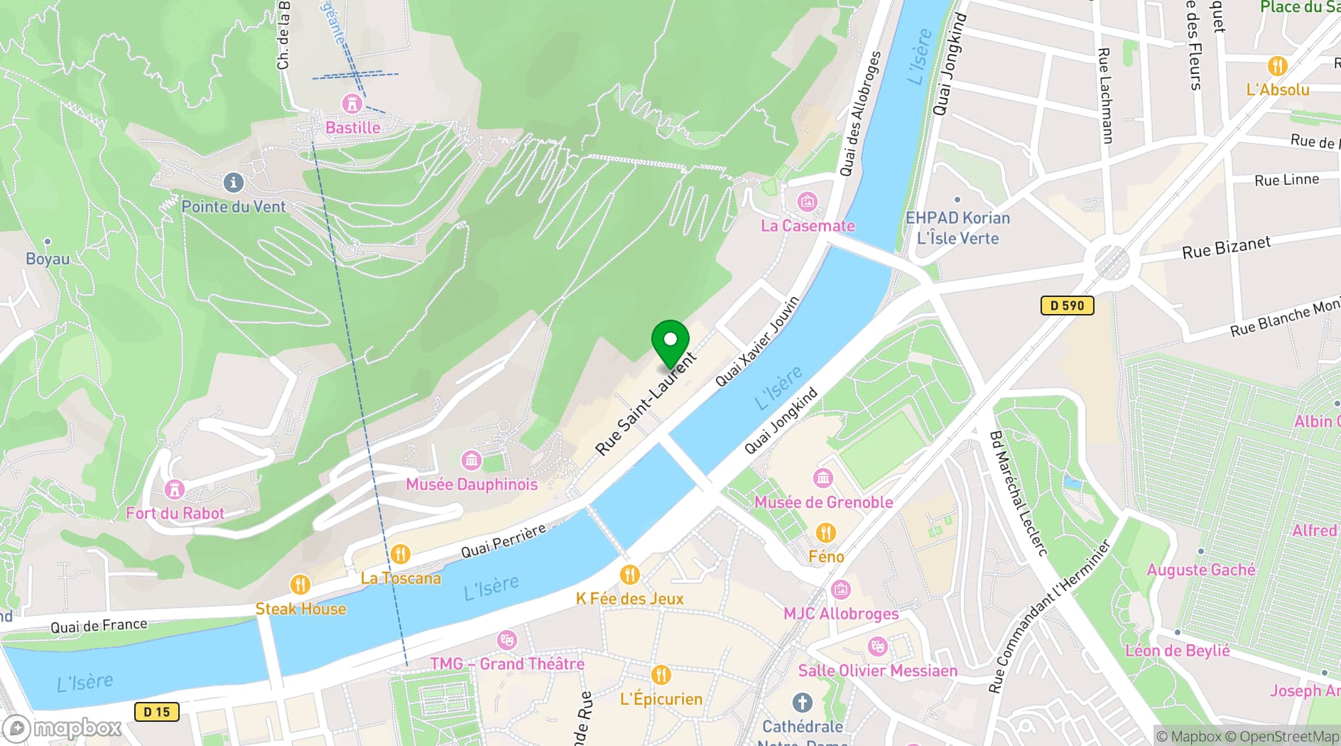 Map showing Le Café des Arts