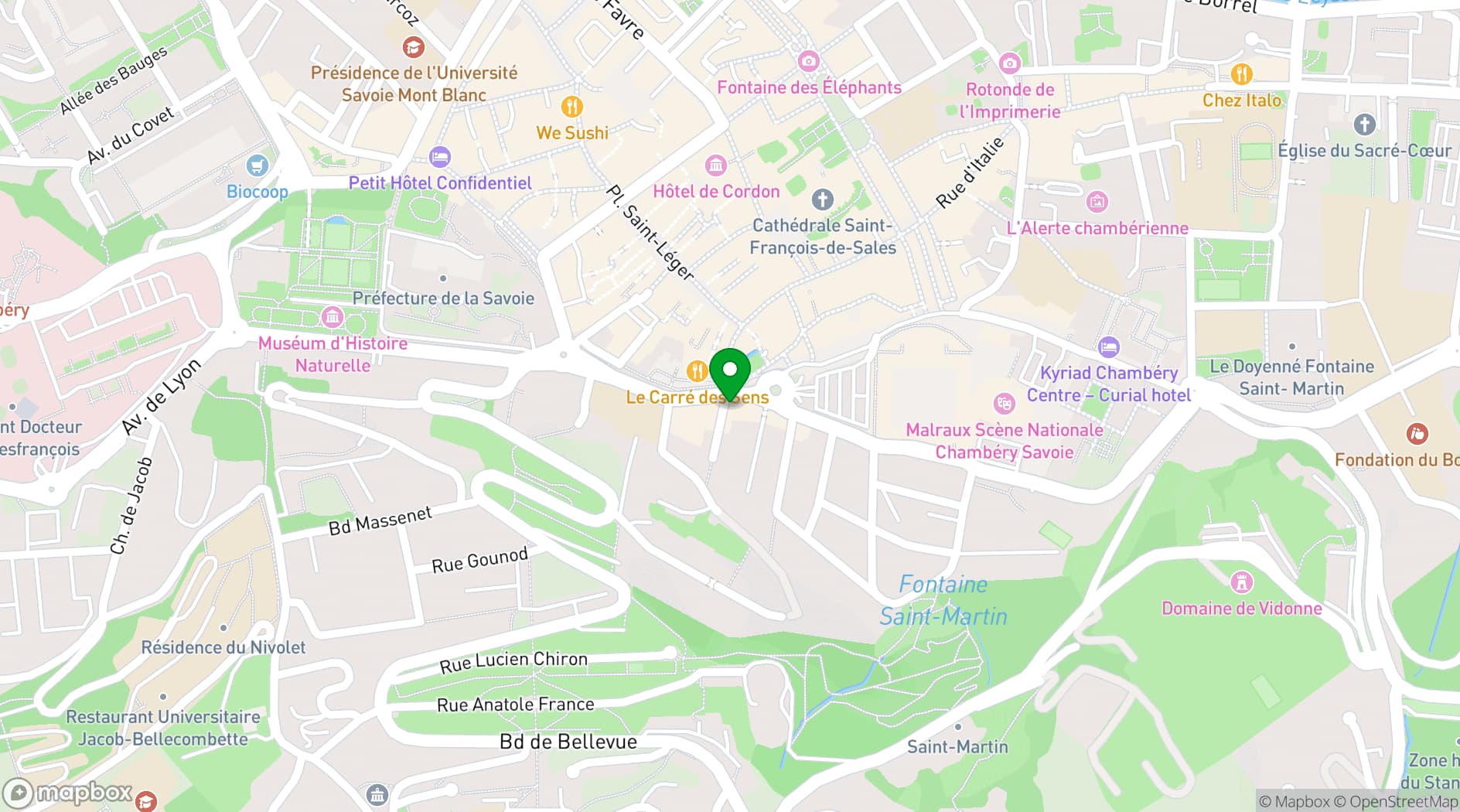Map showing Café de Lyon