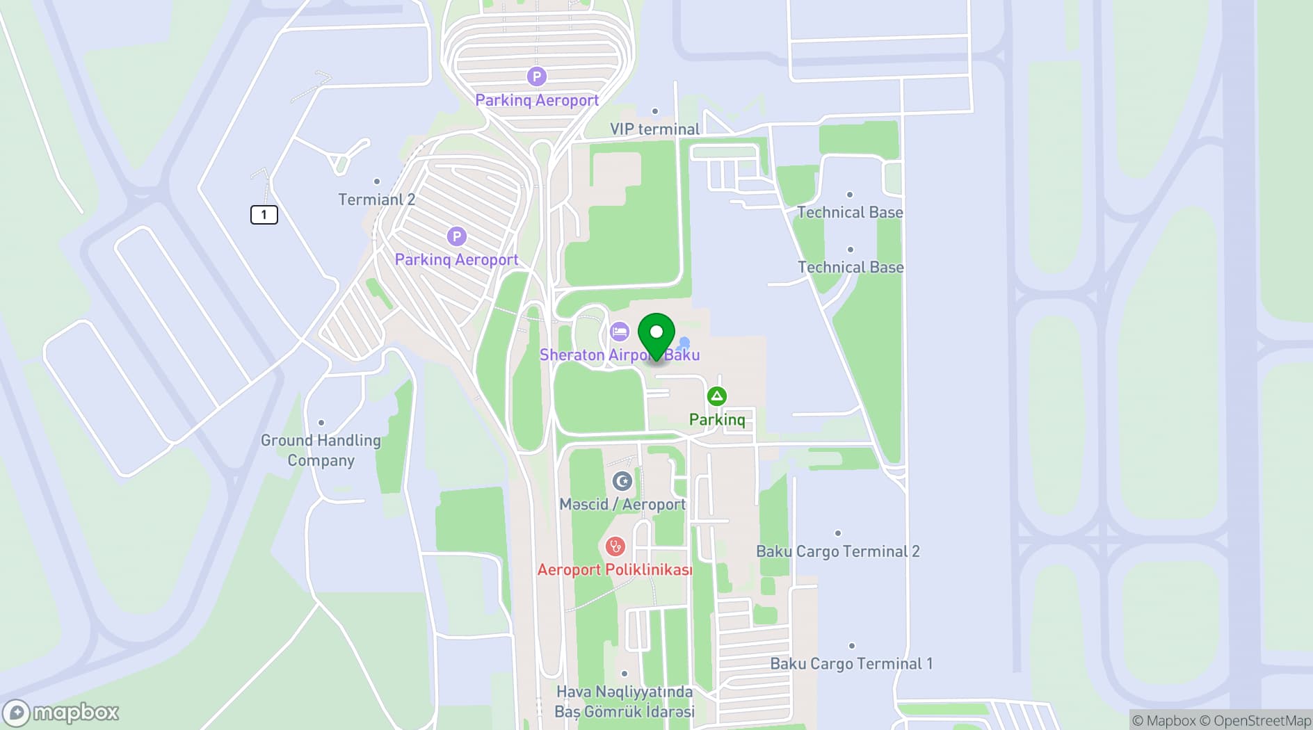 Map showing FLY INN BAKU