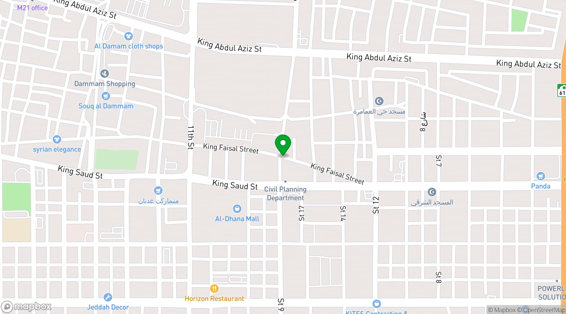 Map showing Dhahran Expo