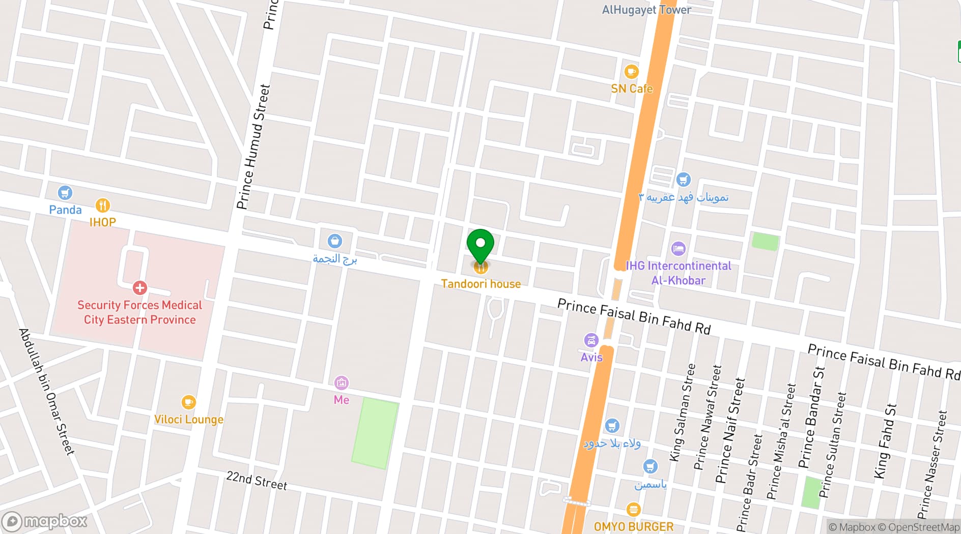 Map showing Tandoori House