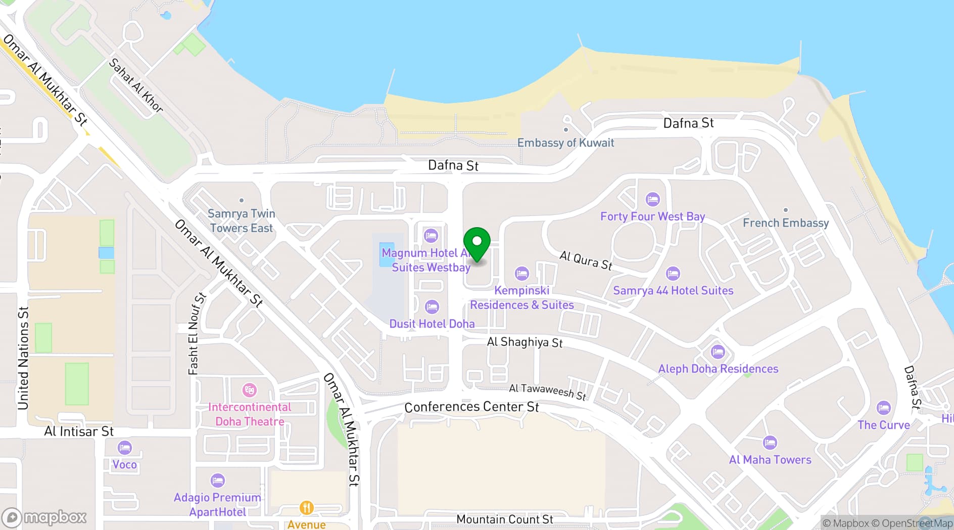 Map showing COYA Doha
