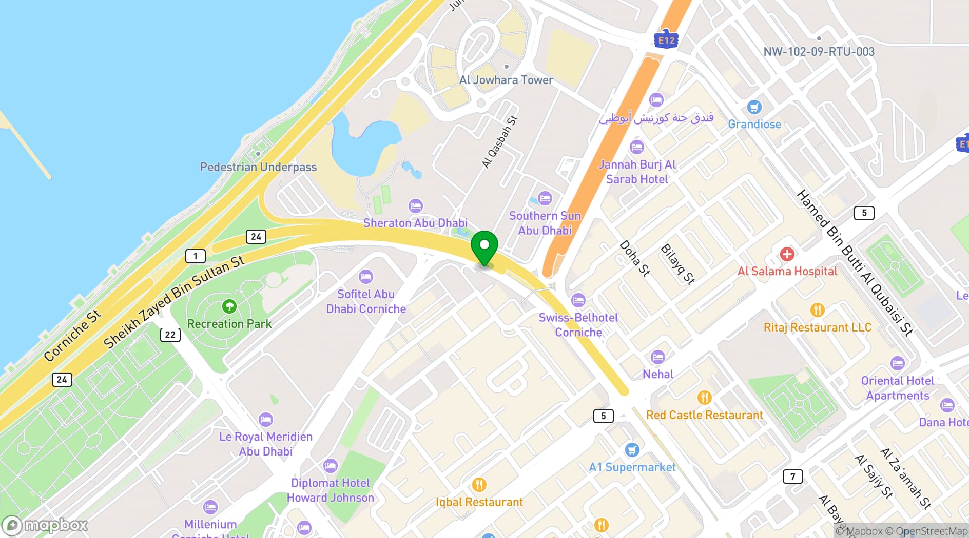 Map showing The Terrace on the Corniche