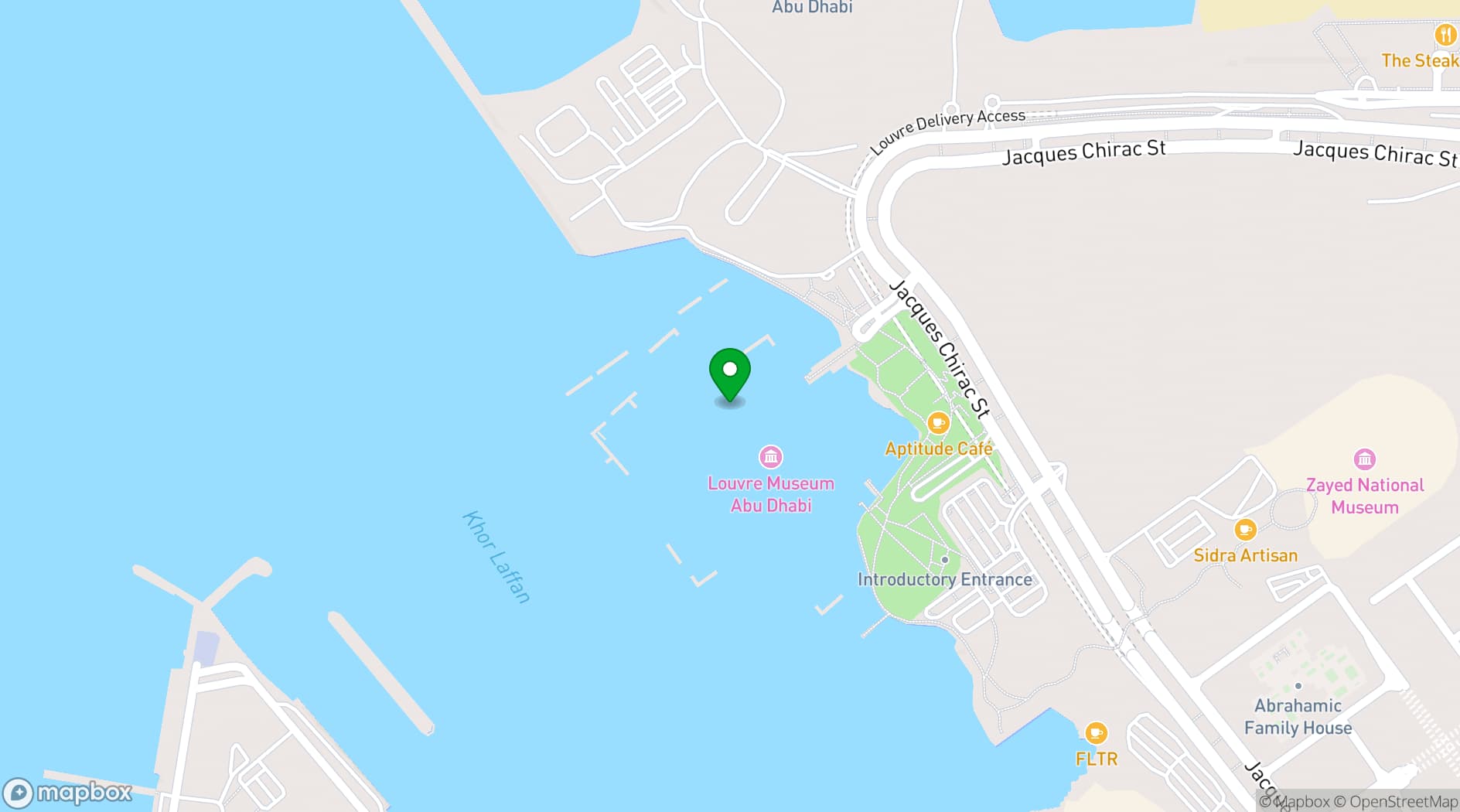 Map showing Fouquet's Abu Dhabi