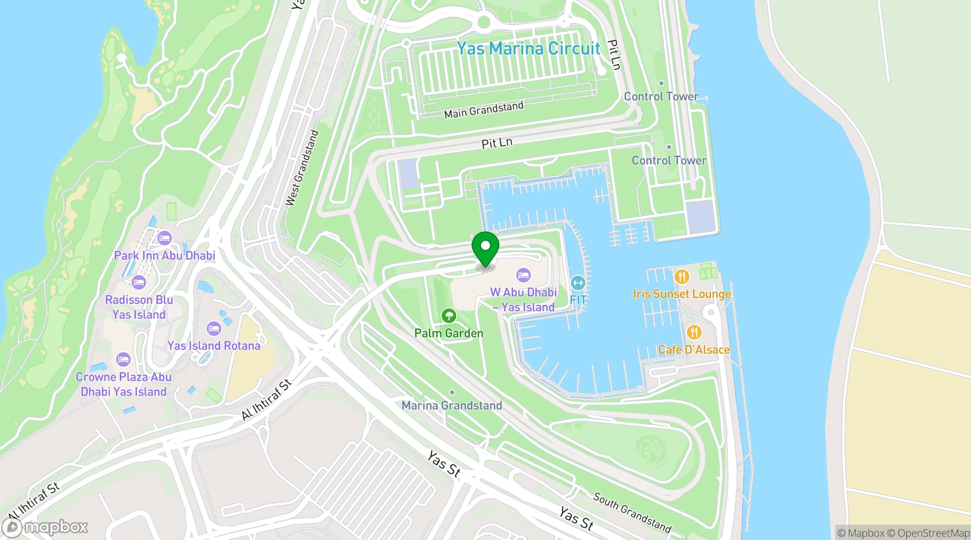 Map showing W Abu Dhabi - Yas Island