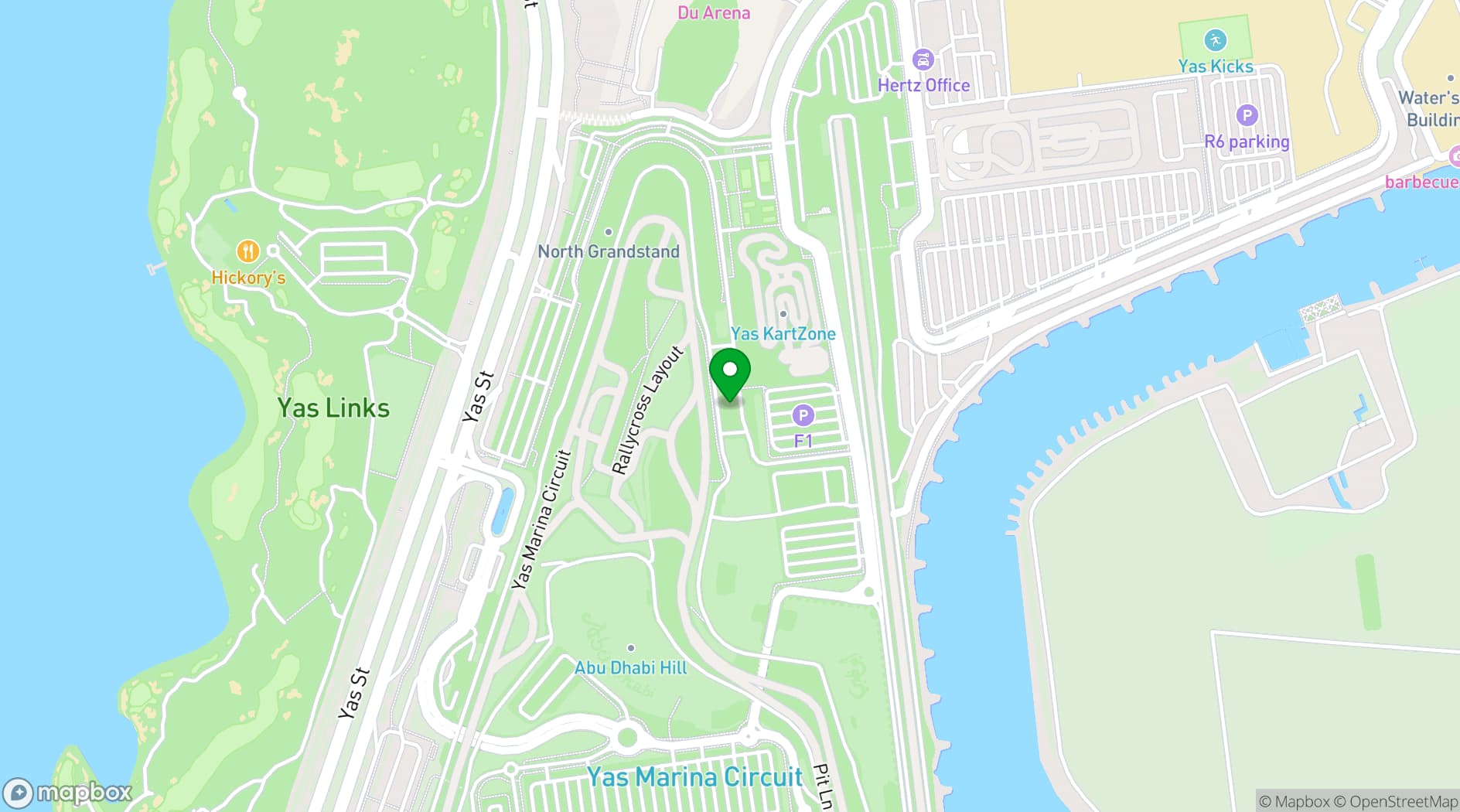 Map showing Yas Marina Circuit