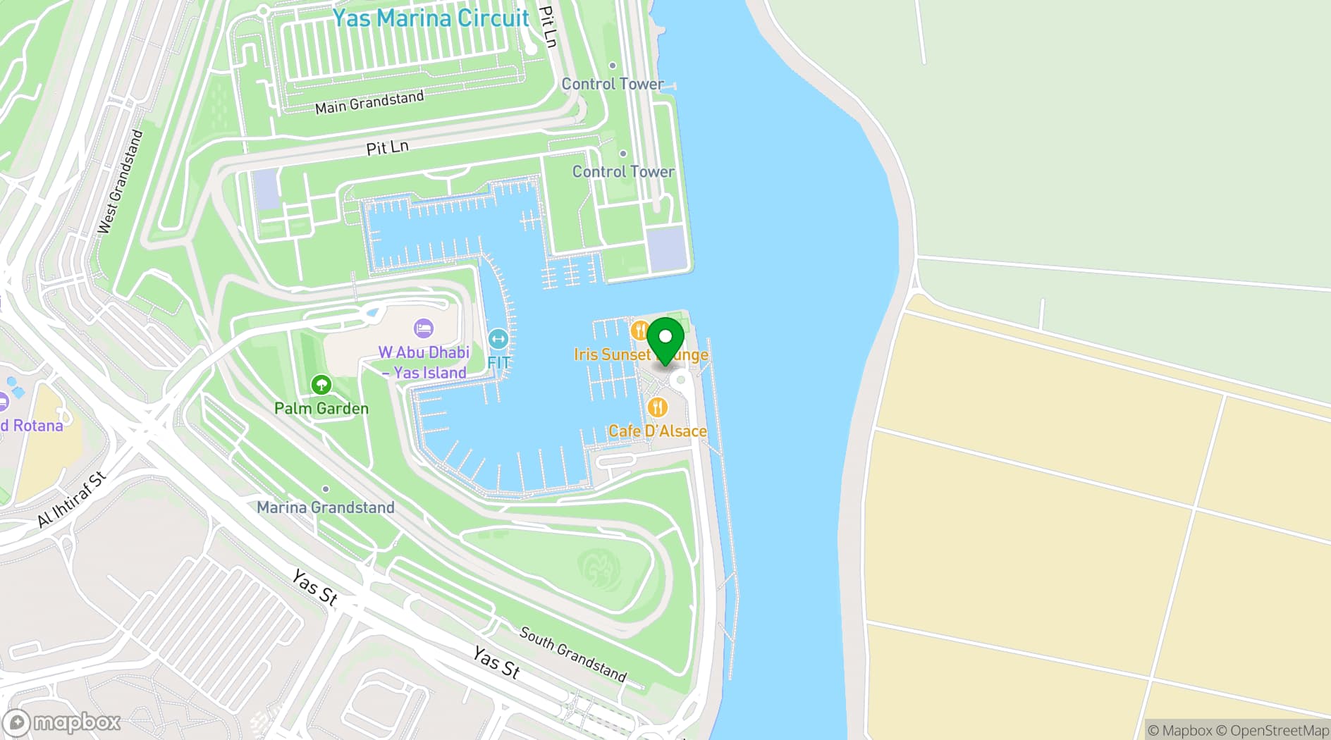 Map showing Cipriani Yas Island
