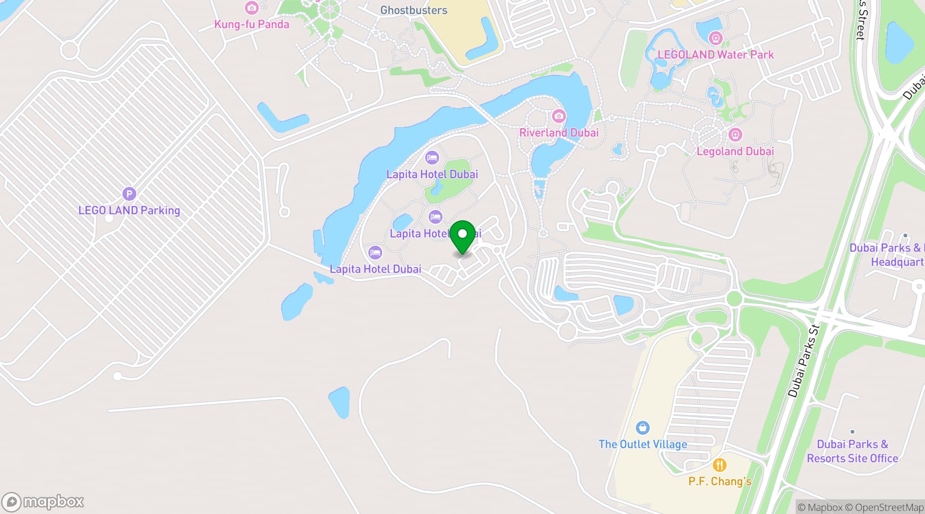 Map showing Lapita, Dubai Parks and Resorts, Autograph Collection