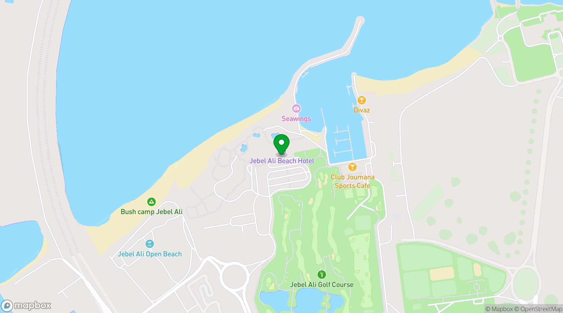 Map showing JA The Resort