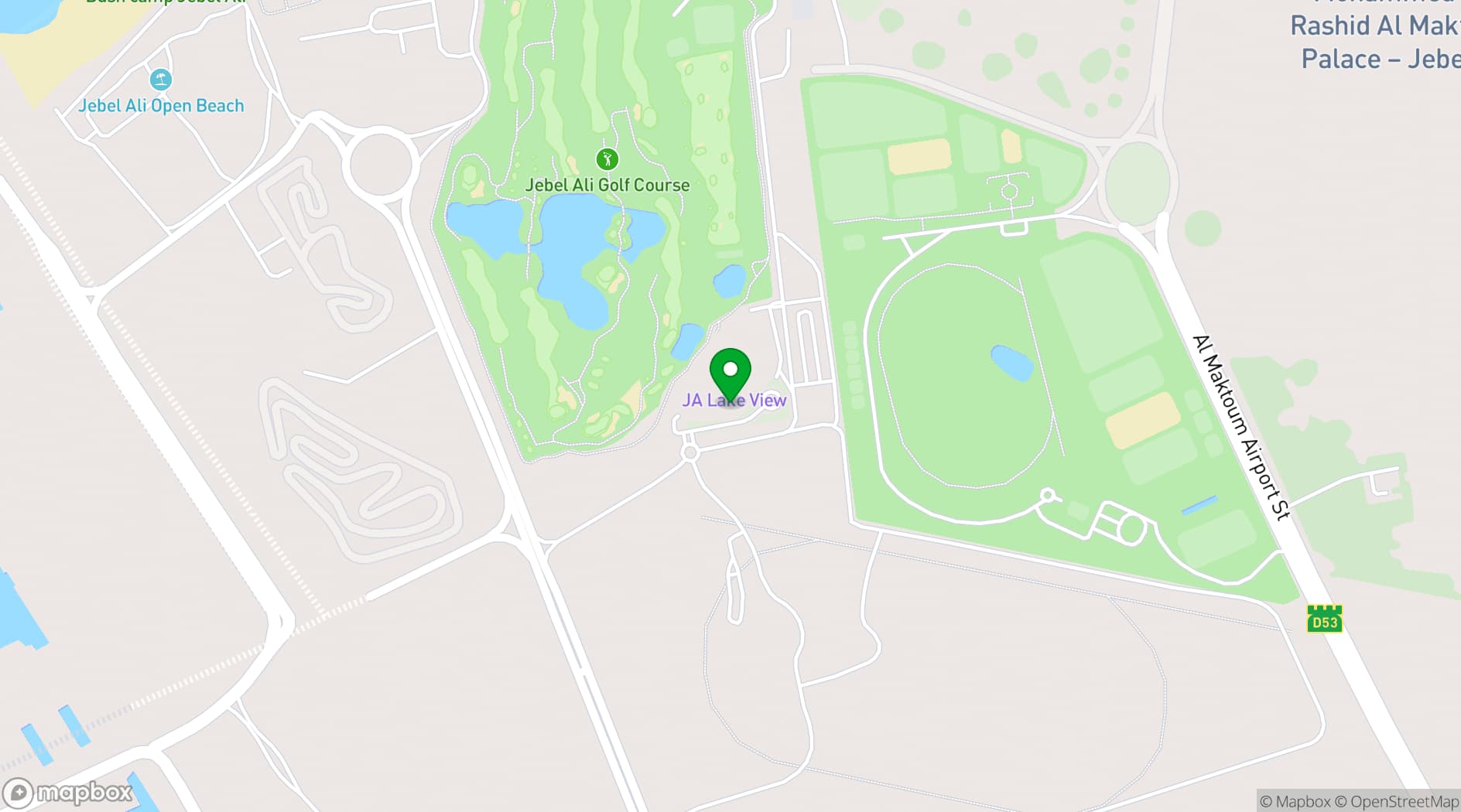 Map showing JA Lake View Hotel