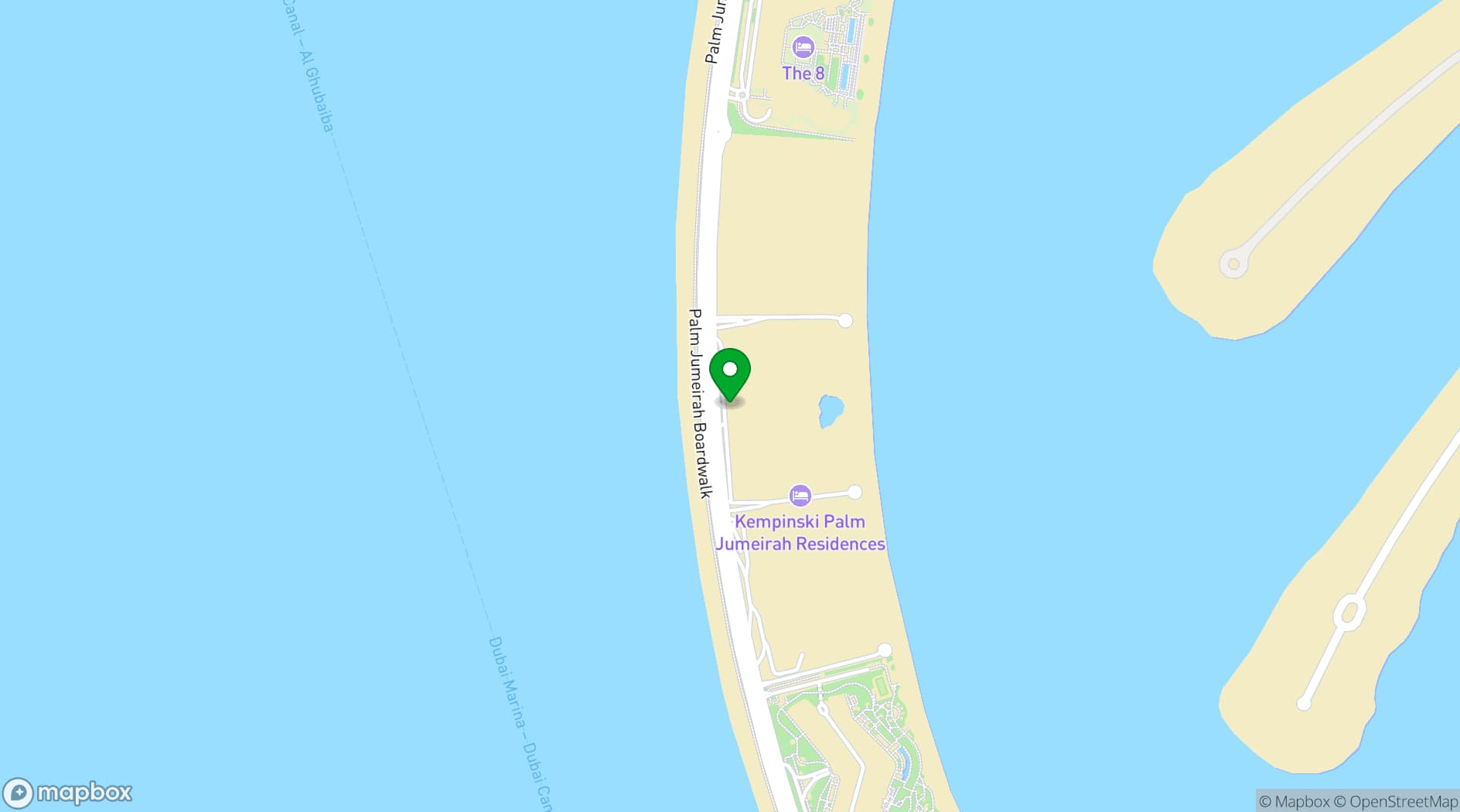 Map showing Kempinski Hotel & Residences Palm Jumeirah