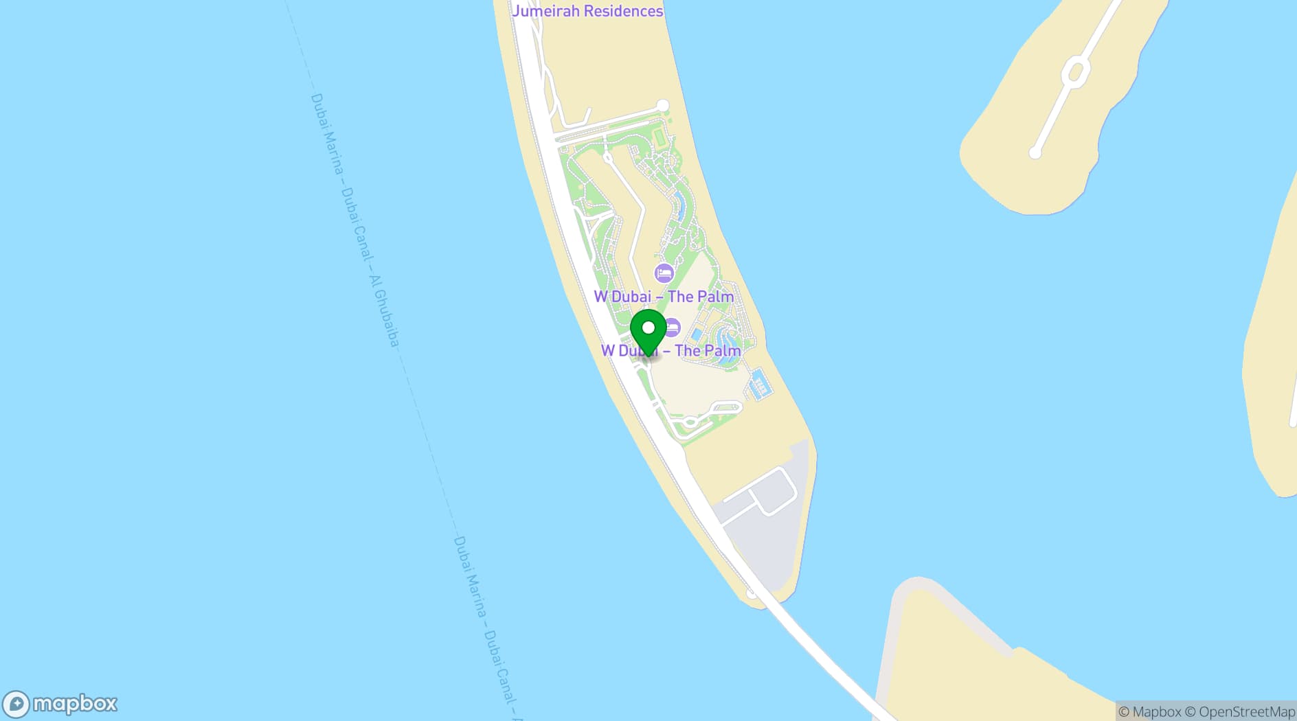 Map showing W Dubai - The Palm