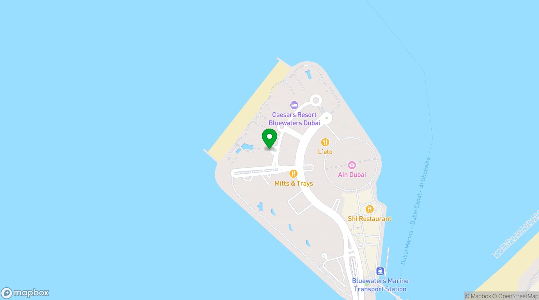 Map showing Banyan Tree Dubai