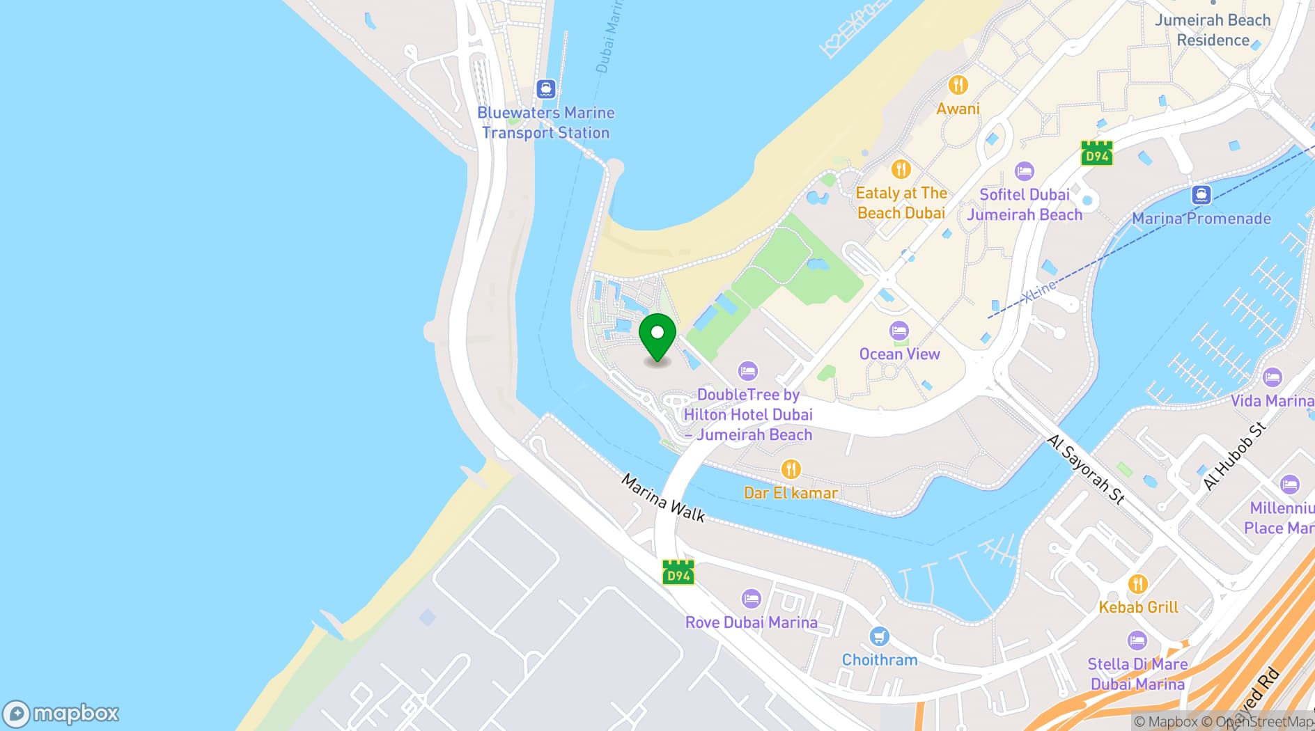 Map showing Address Beach Resort