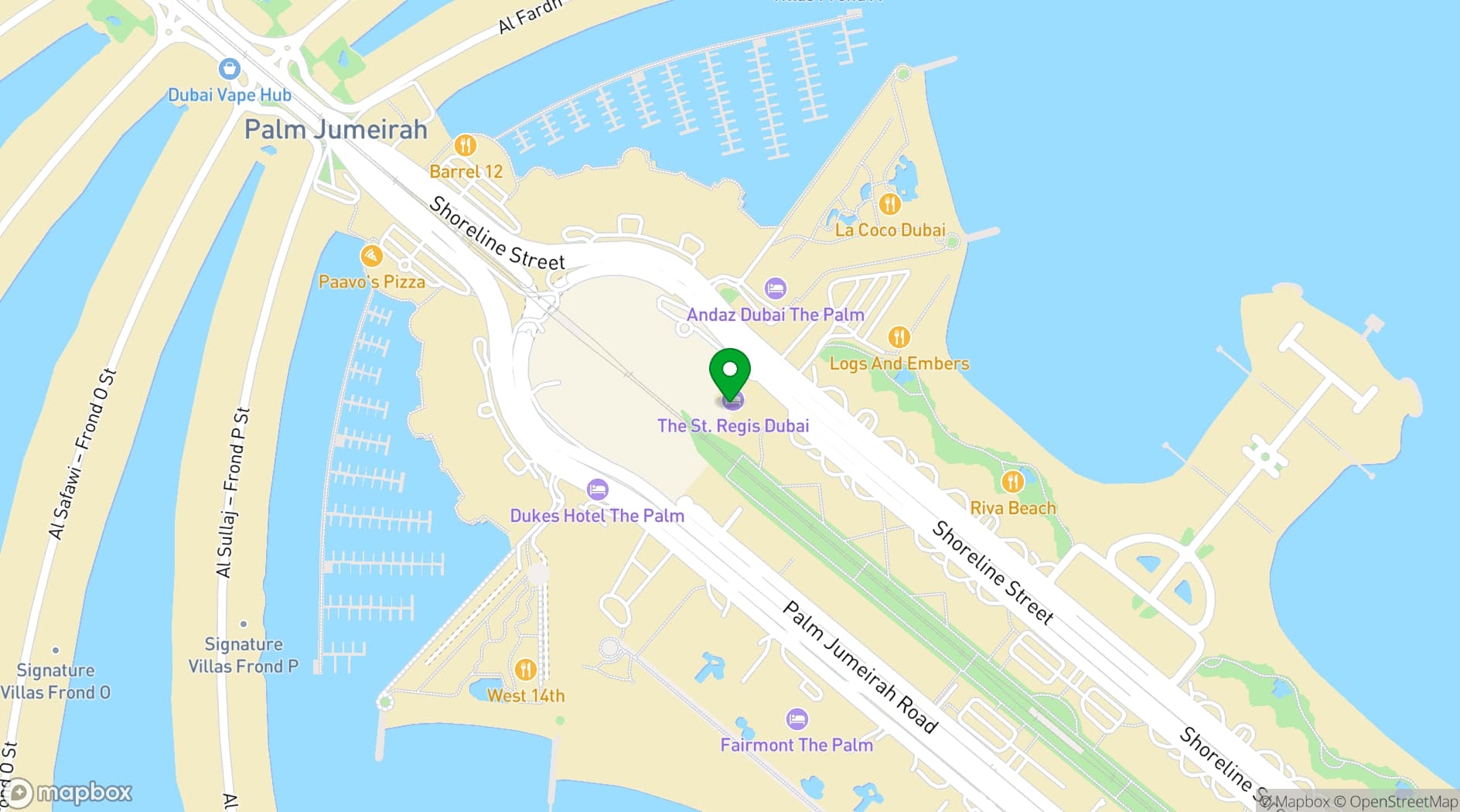 Map showing The View at The Palm