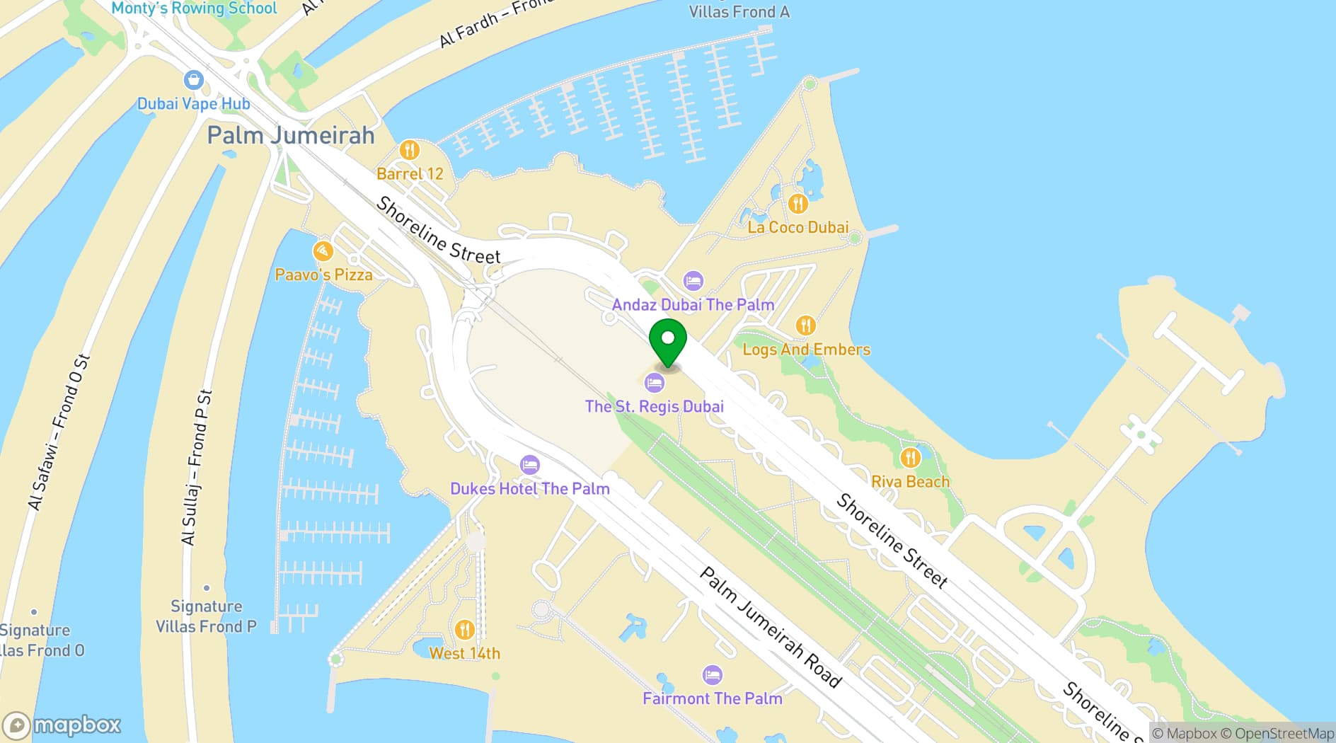 Map showing SUSHISAMBA Dubai 
