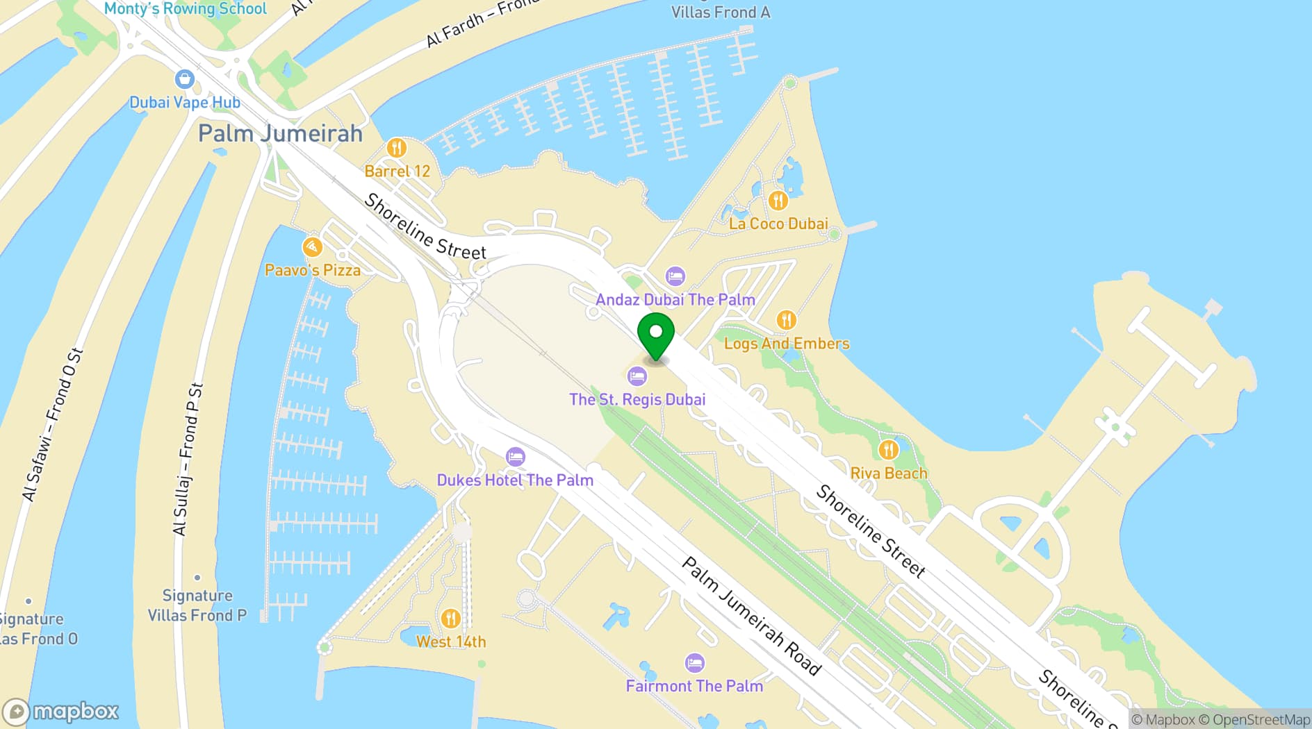 Map showing AURA SkyPool