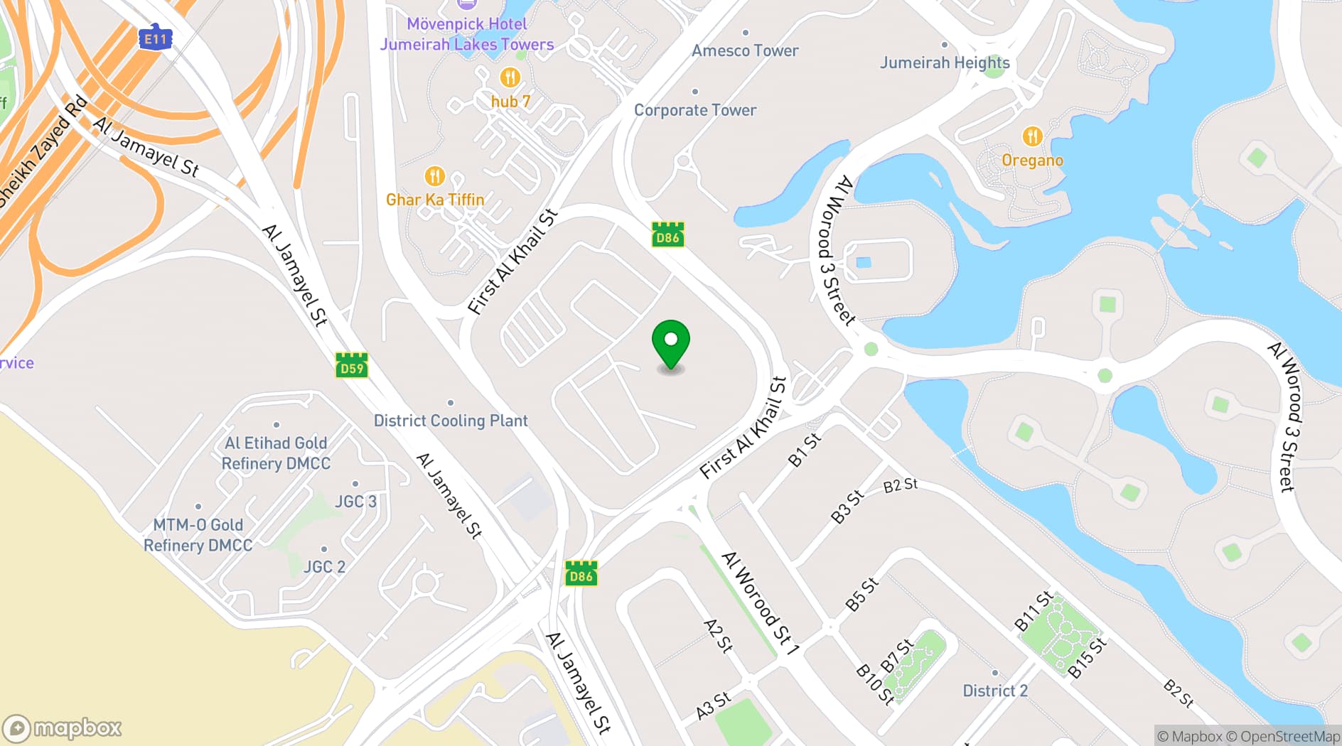 Map showing SO/ Uptown Dubai 