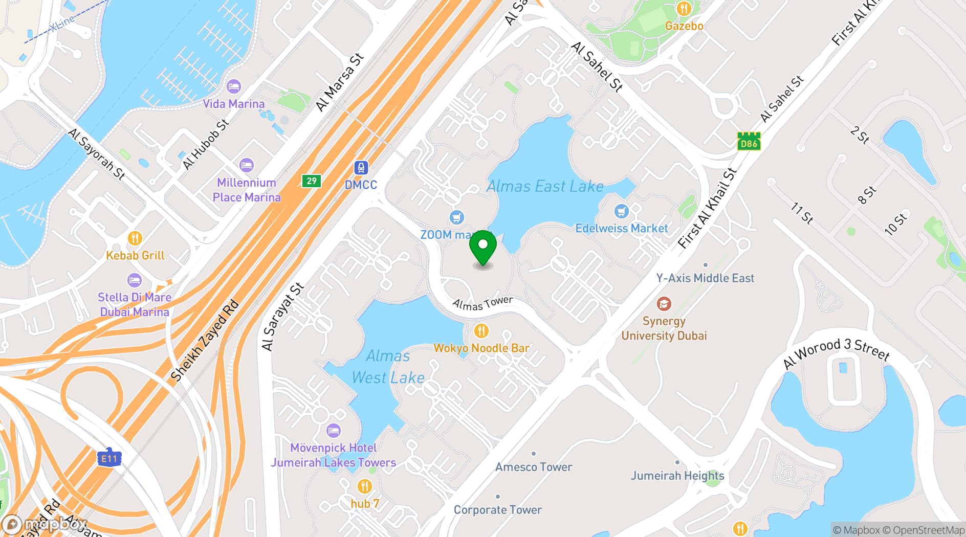Map showing Almas Tower