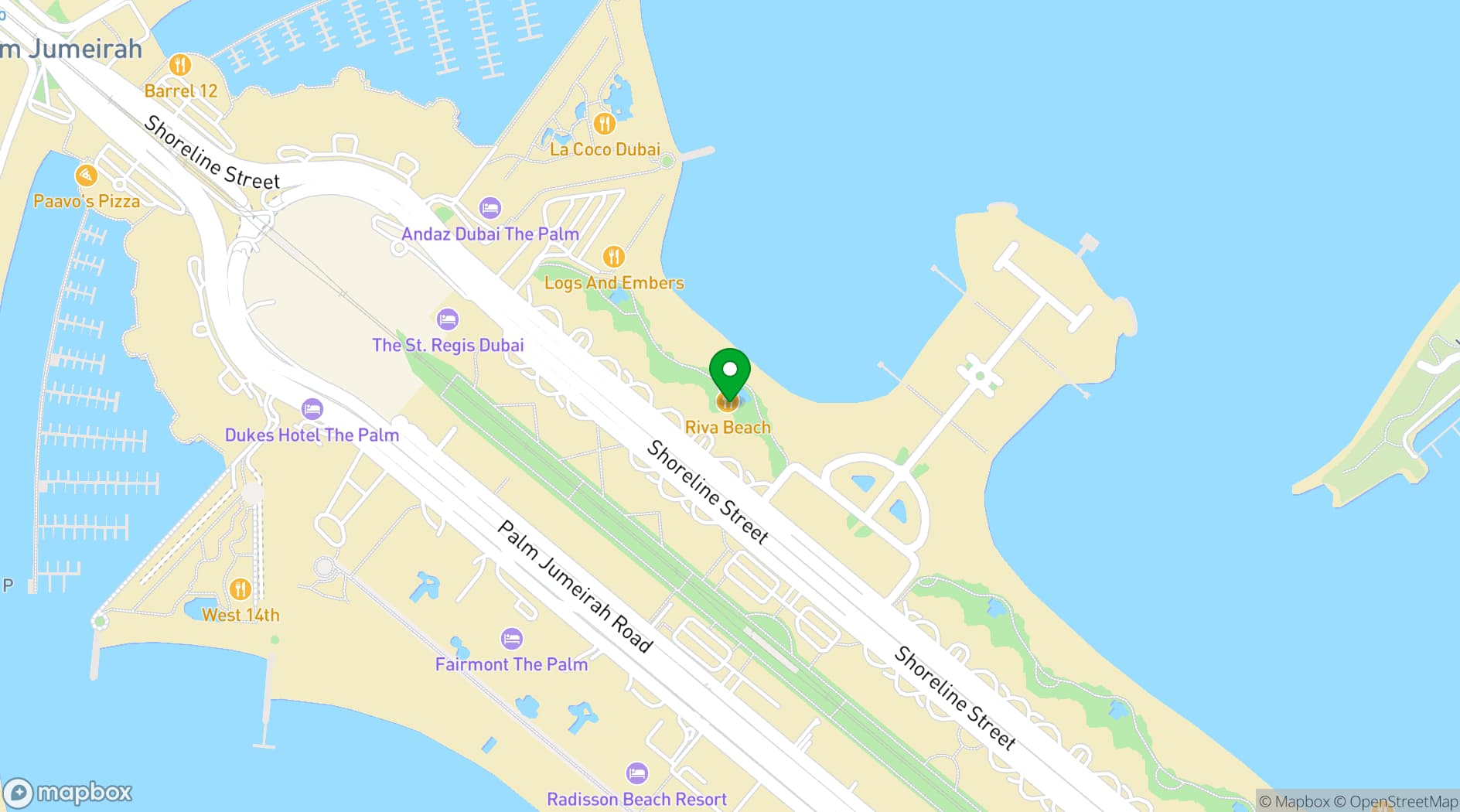 Map showing Riva Beach