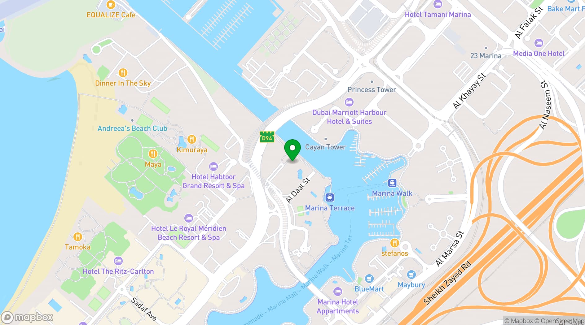 Map showing Buddha-Bar Dubai