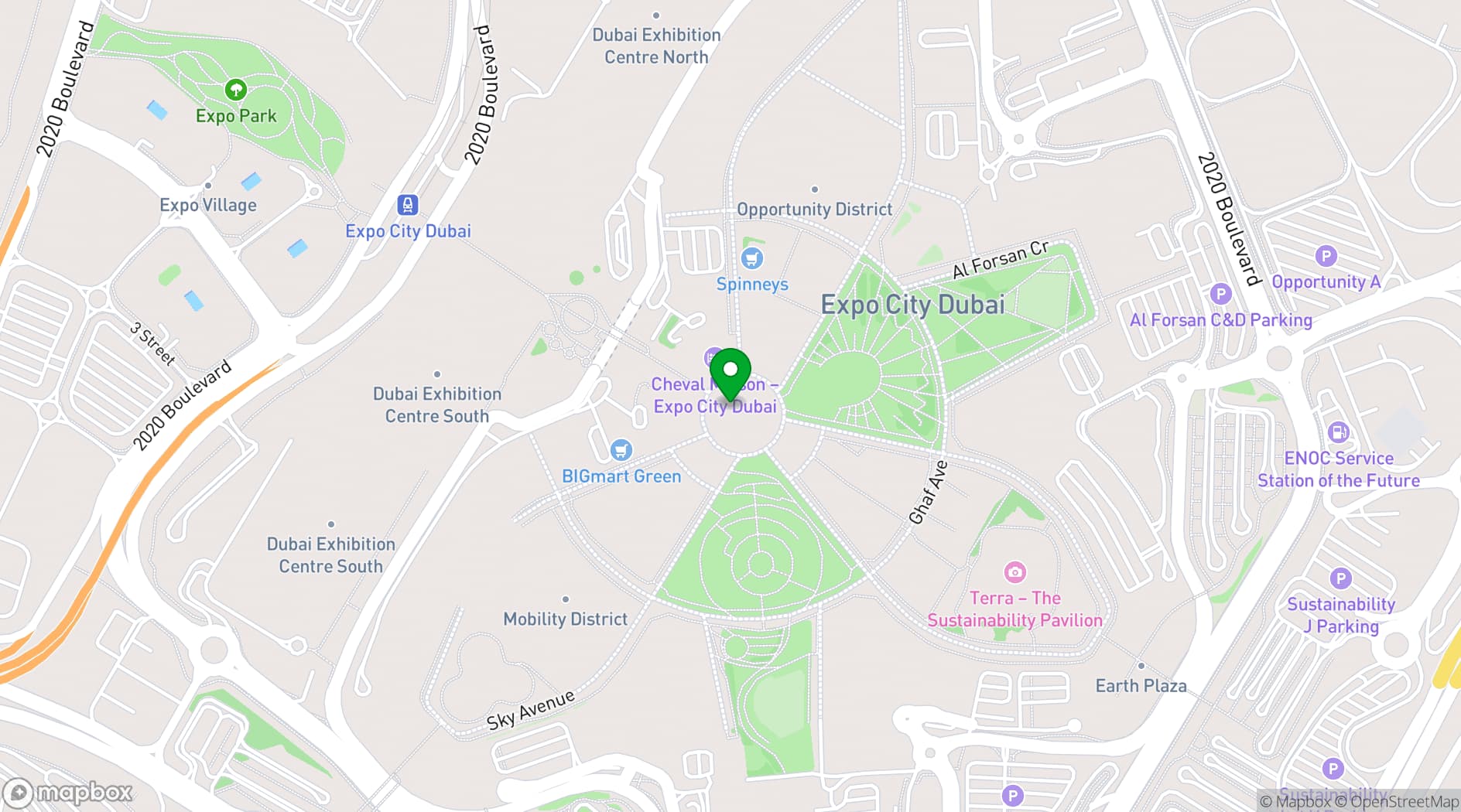 Map showing Al Wasl Plaza