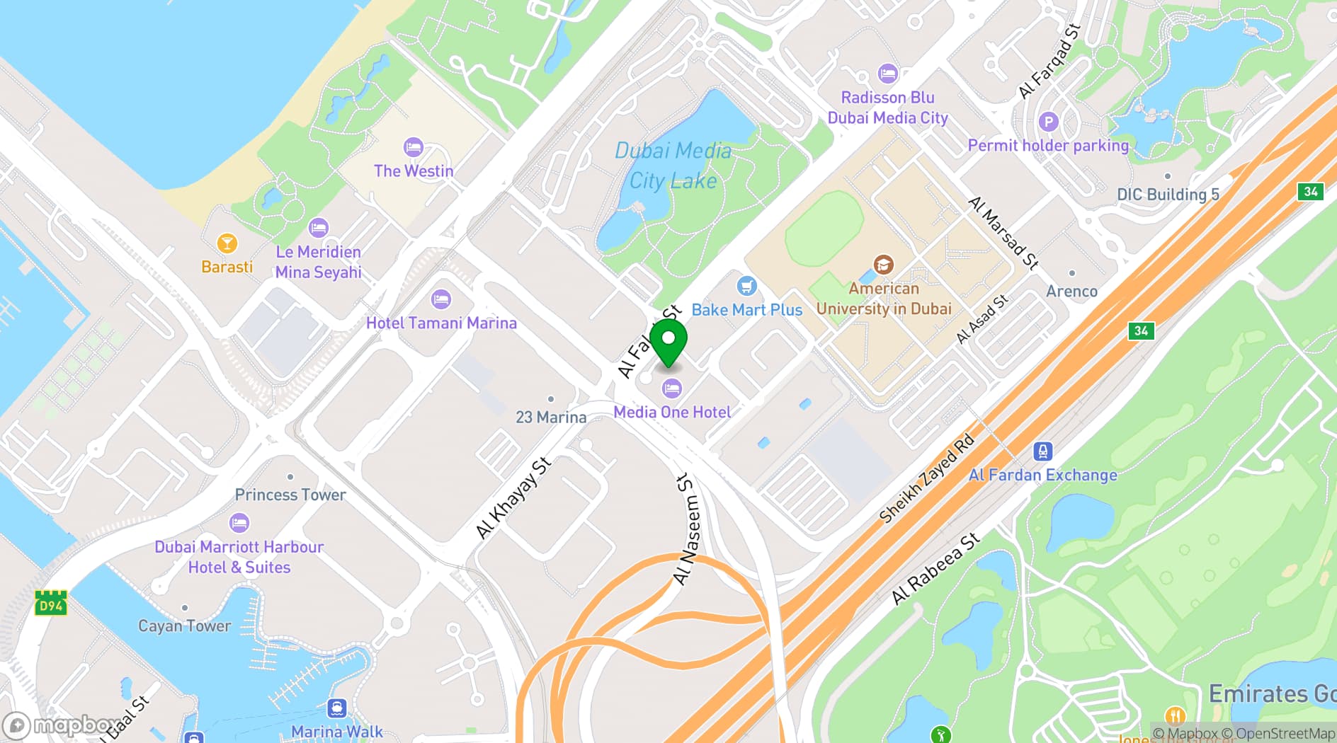 Map showing P7 Arena Club