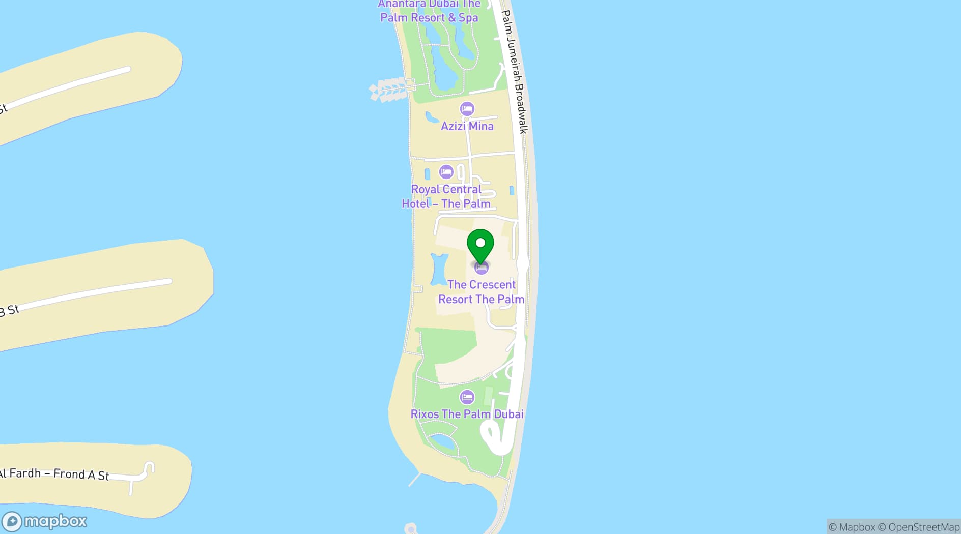 Map showing Raia Rooftop Restaurant and Lounge