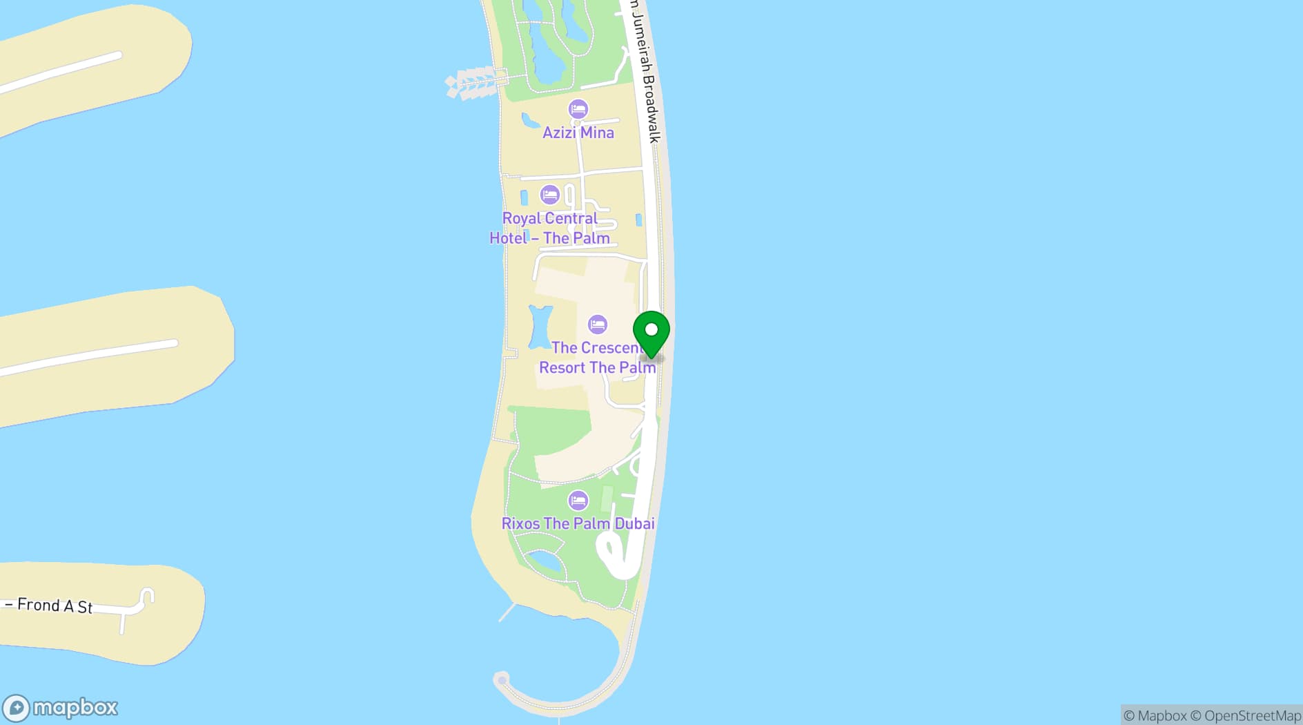 Map showing Sofitel Dubai The Palm