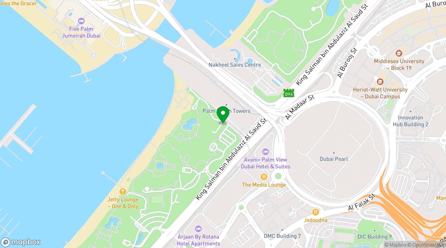 Map showing Drift Beach Dubai