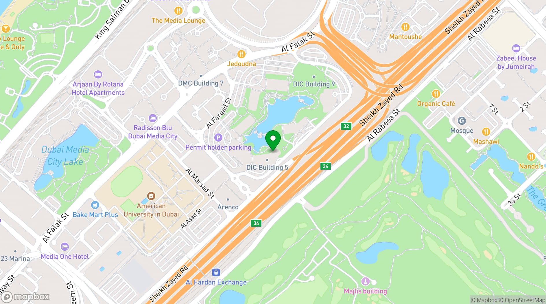 Map showing Dubai Internet City