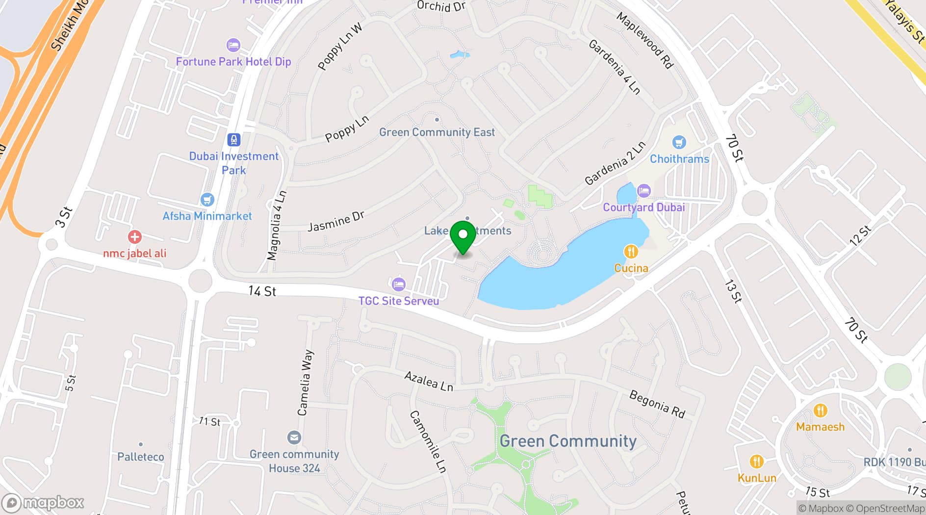 Map showing OneSpace