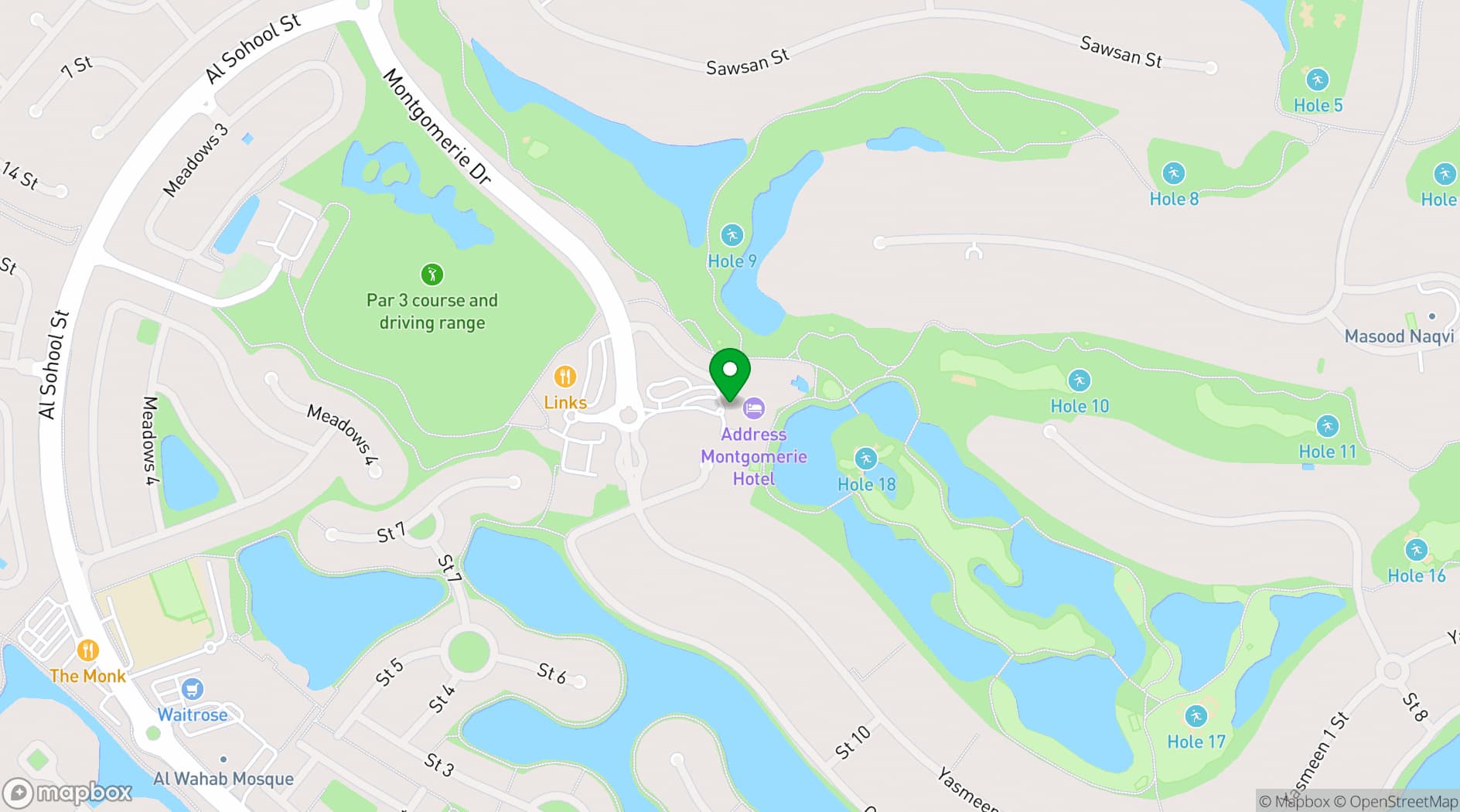 Map showing Address Montgomerie Hotel