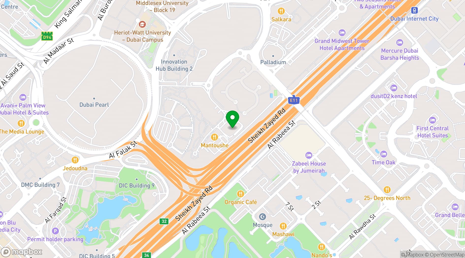 Map showing Expo City Dubai