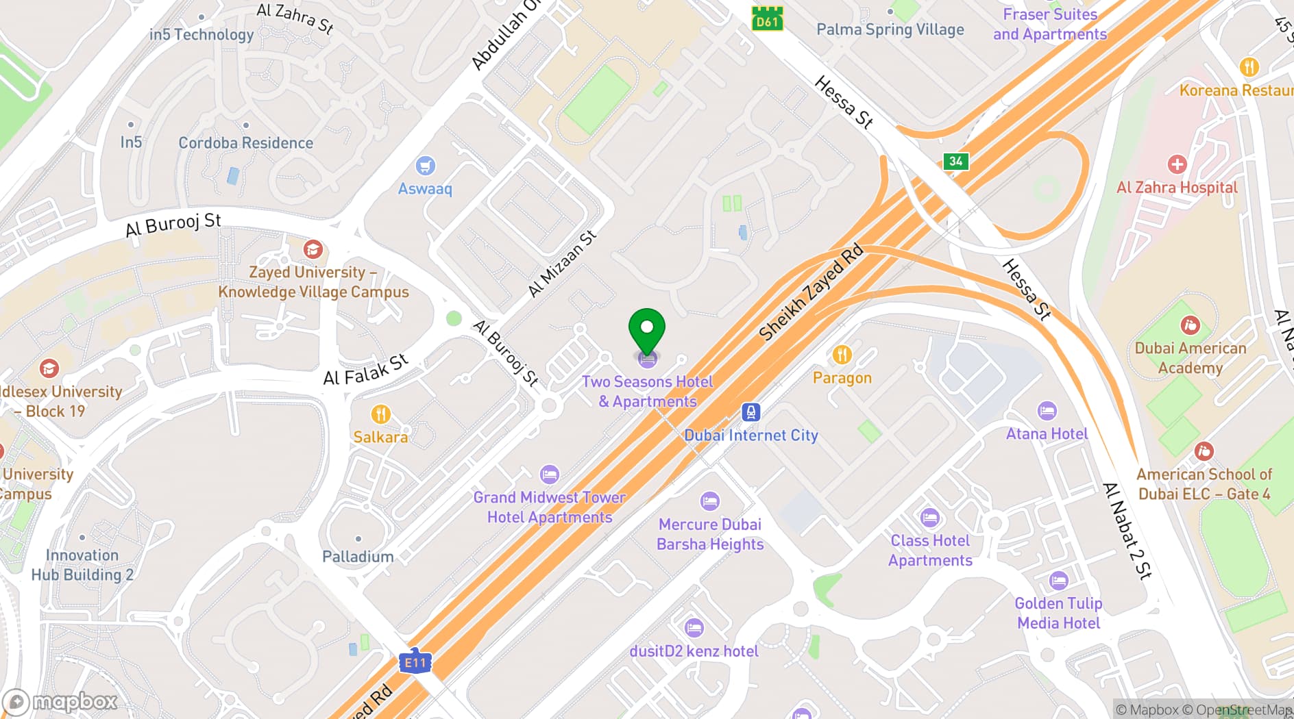 Map showing Two Seasons Hotel & Apartments