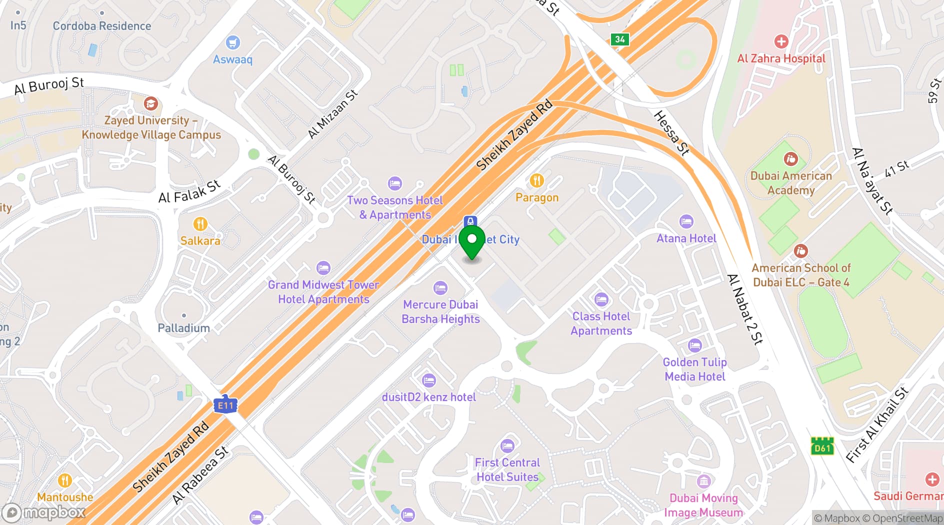 Map showing Czar Workspace