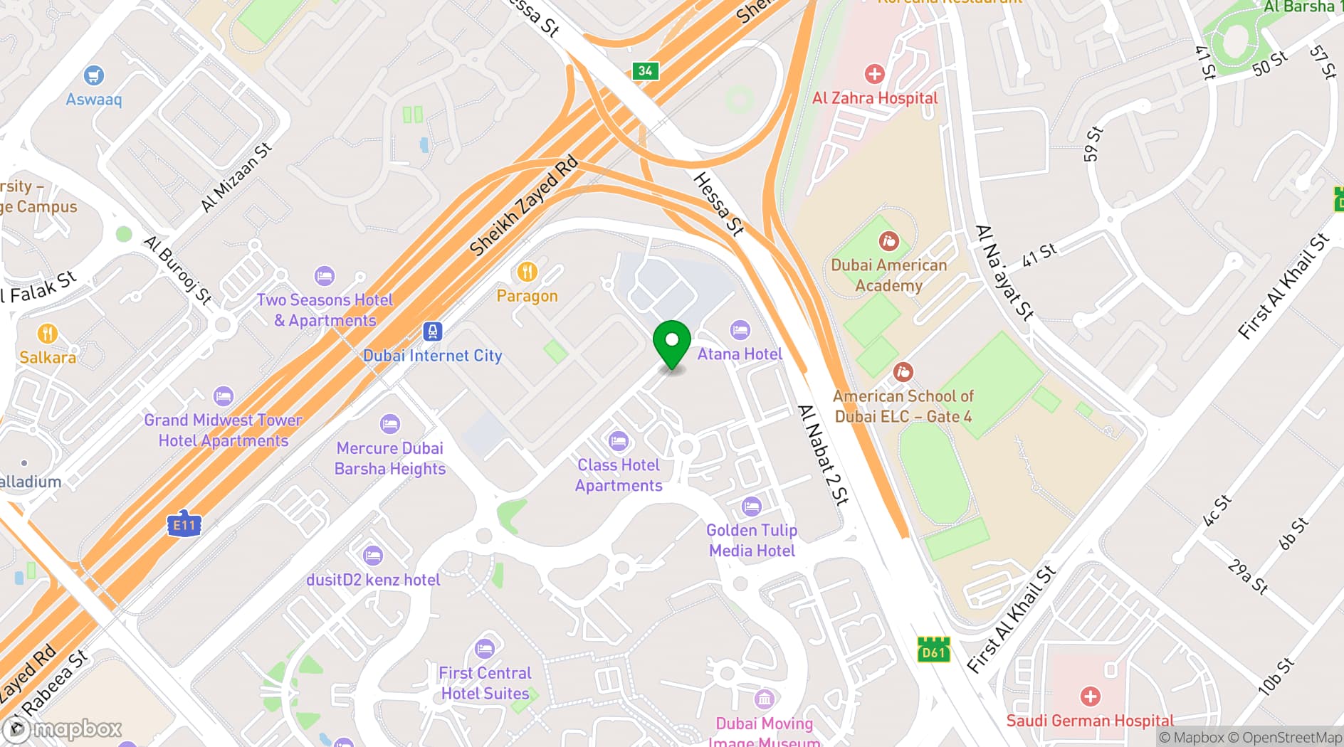 Map showing CQ French Brasserie