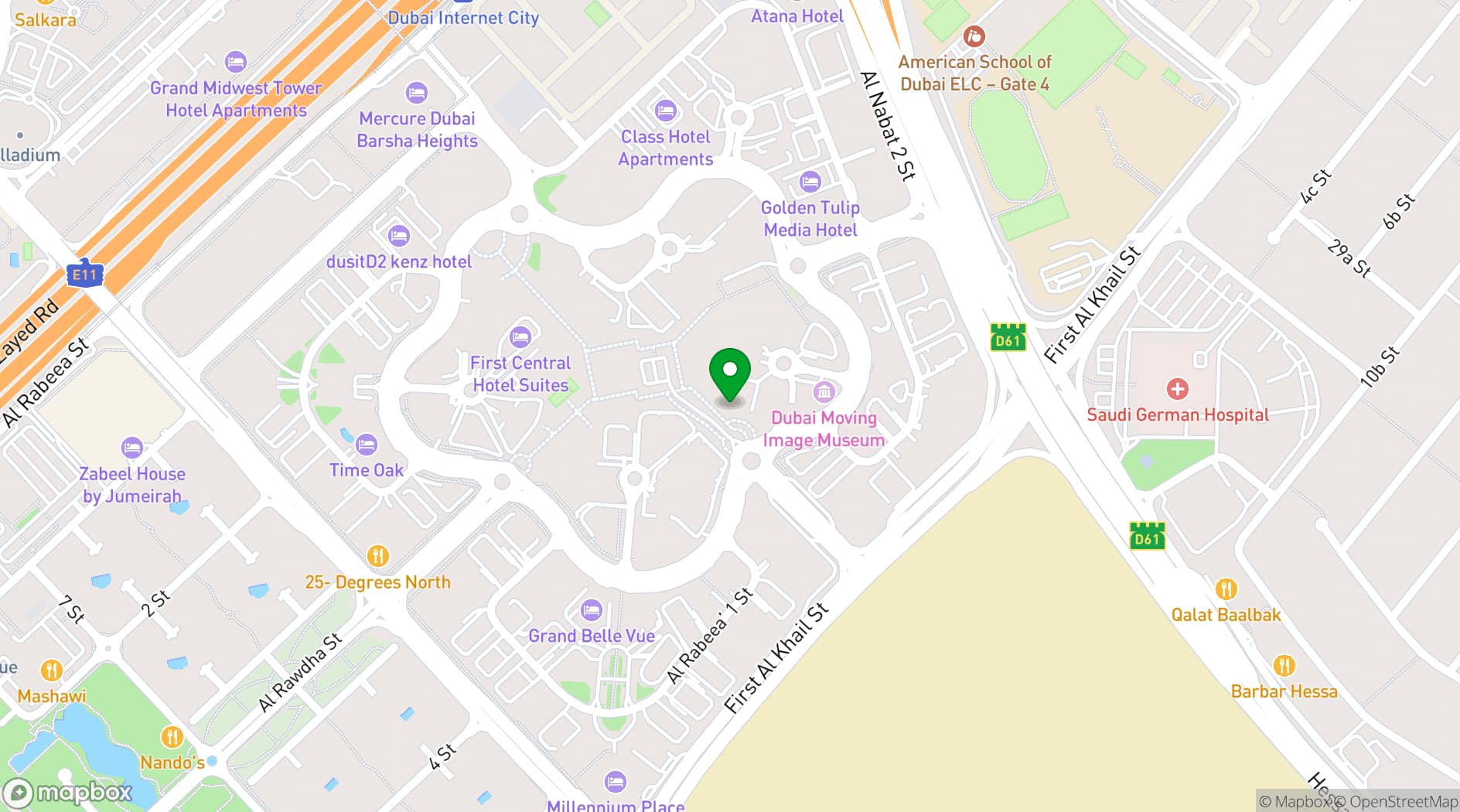 Map showing The MAINE DXB