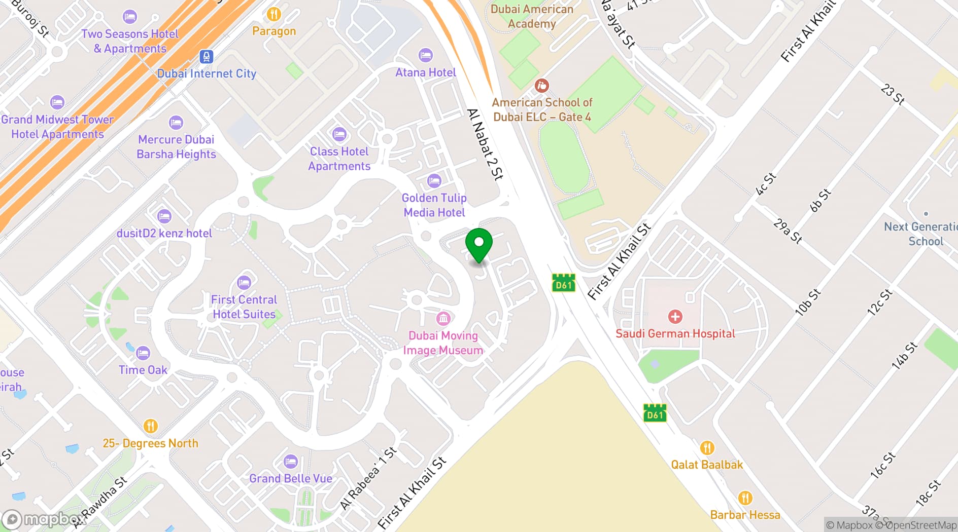 Map showing Ramee Rose Hotel