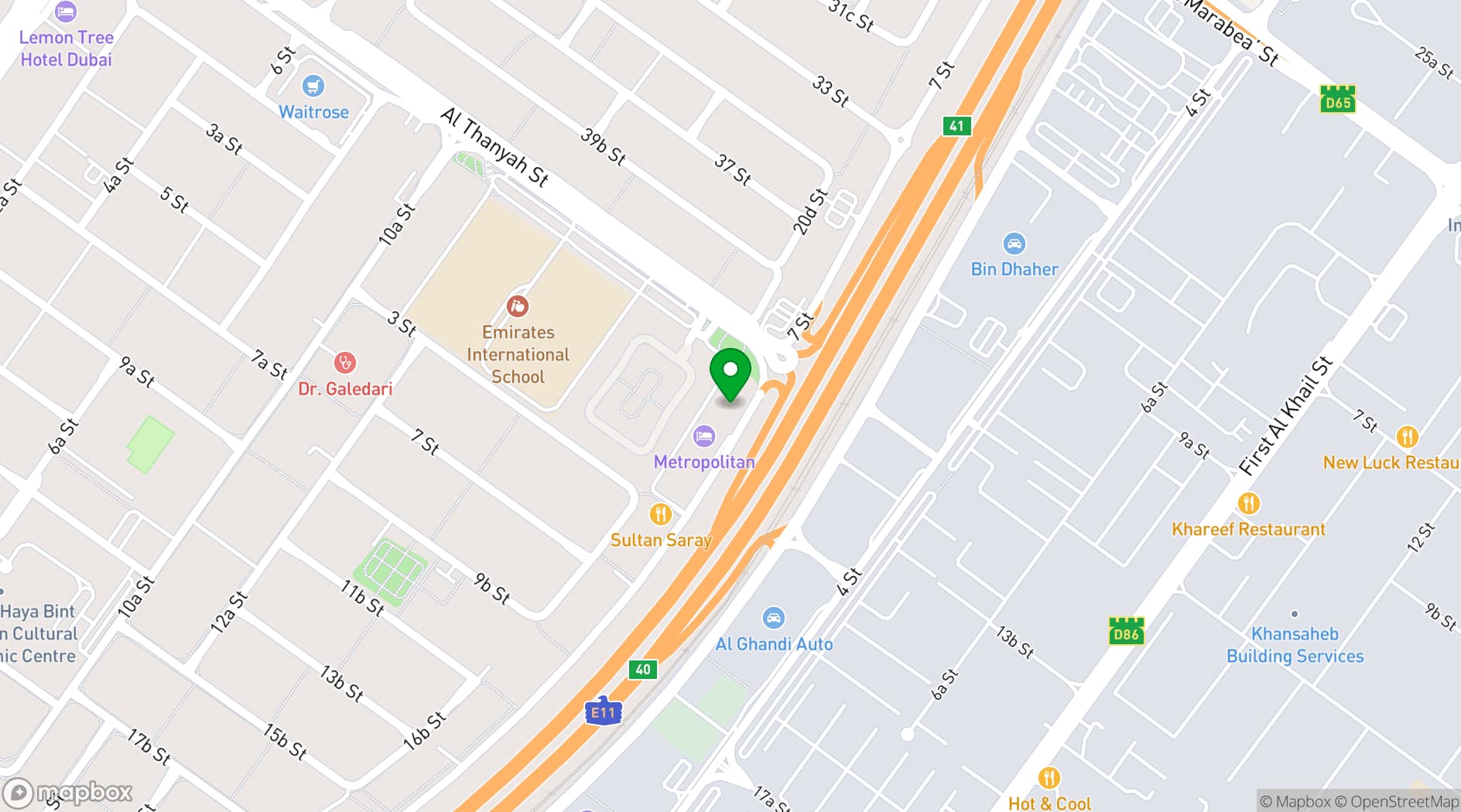 Map showing Al Safa Dining