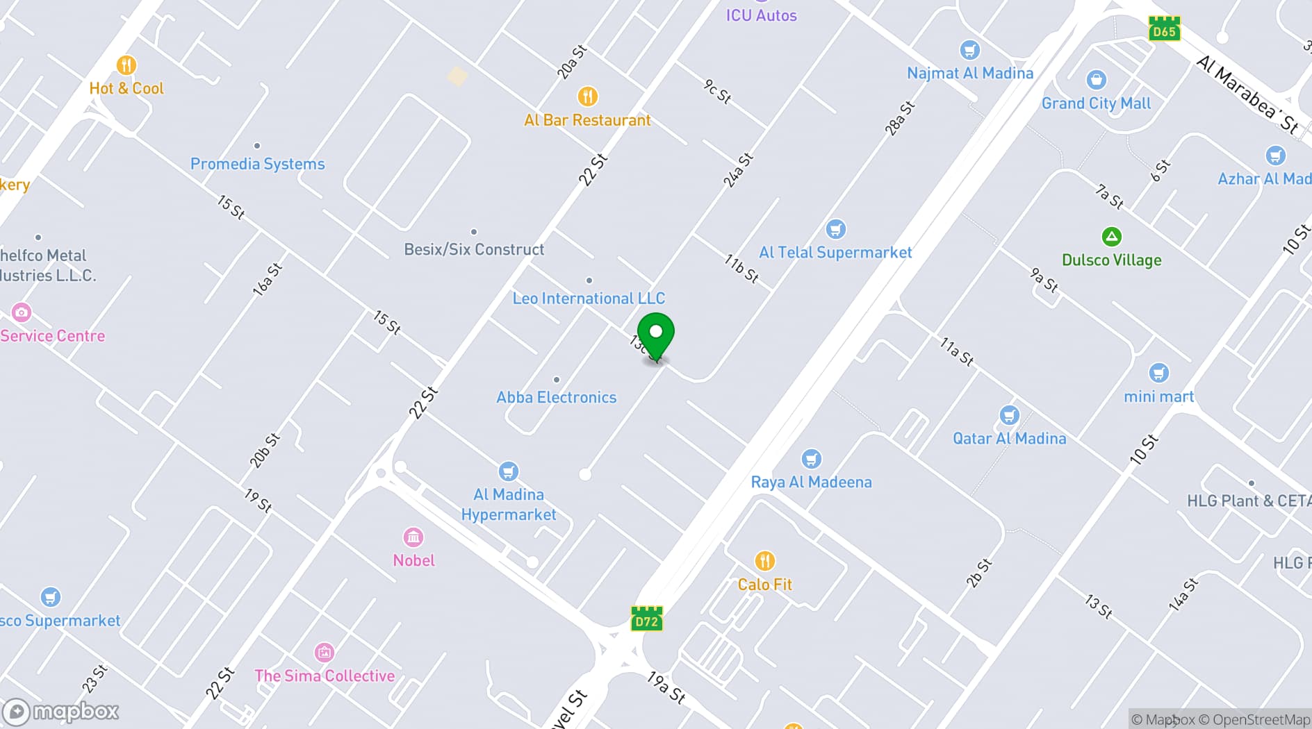 Map showing Opulence Events Dubai