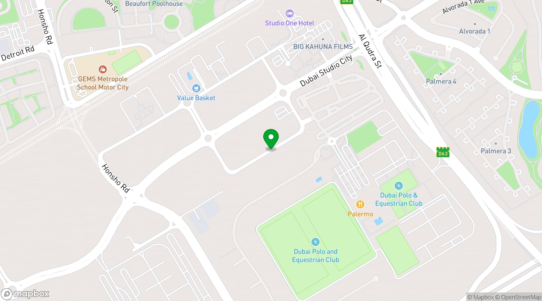 Map showing Polo Club Dubai